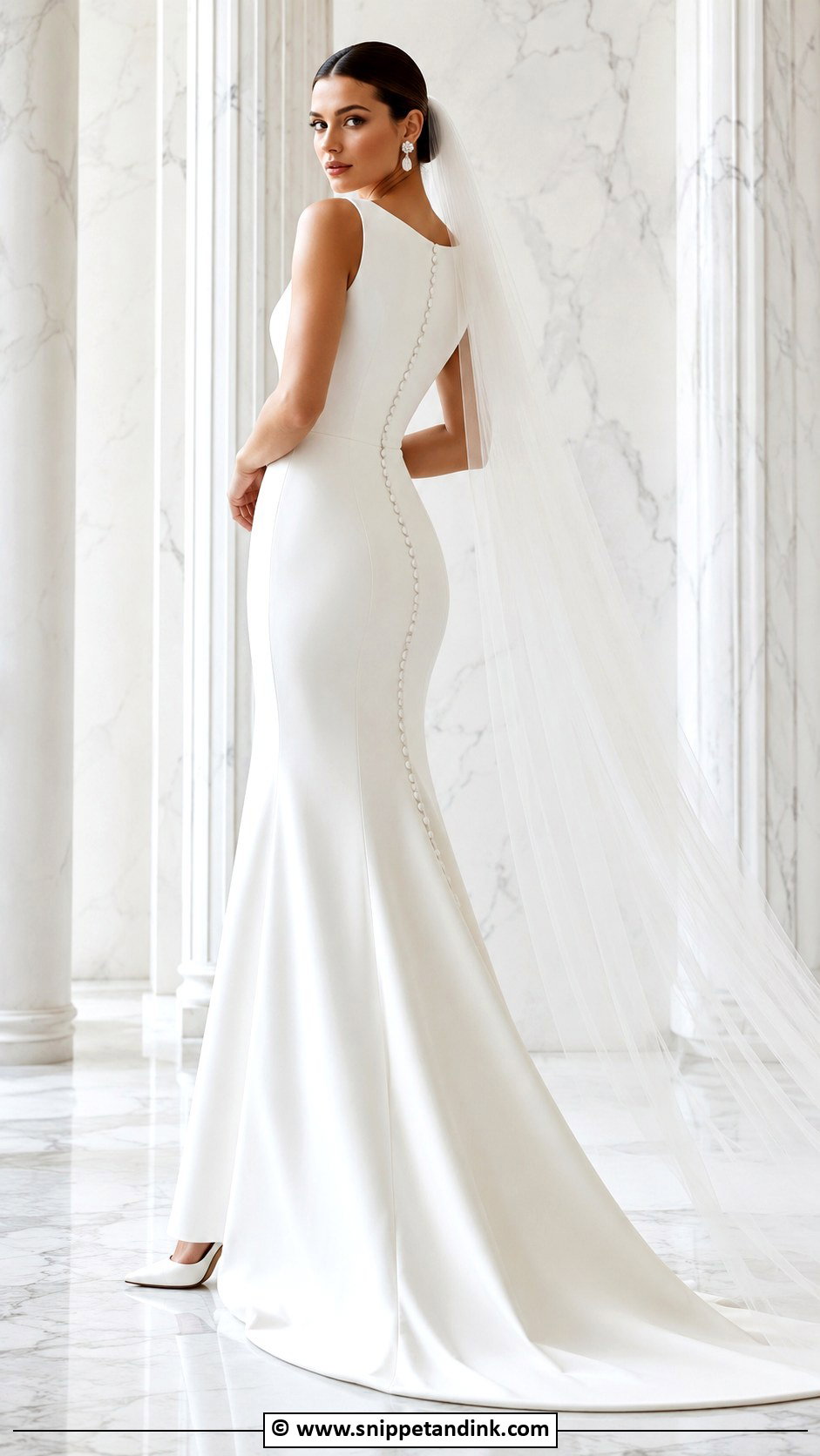 Crepe Fit And Flare Wedding Dress - Snippet and Ink - 30 Timeless Elegant Wedding Dress Ideas