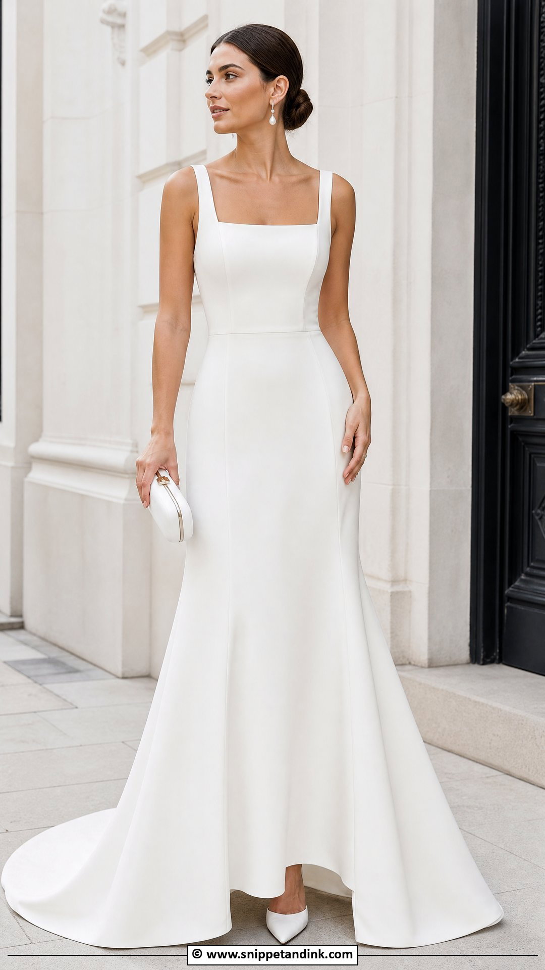 Crepe Fit And Flare Wedding Dress - Snippet and Ink - 35 Fit and Flare Wedding Dress Ideas