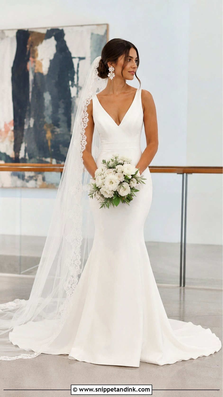 Crepe Fit And Flare Wedding Dress - Snippet and Ink - 20 Popular Wedding Dresses