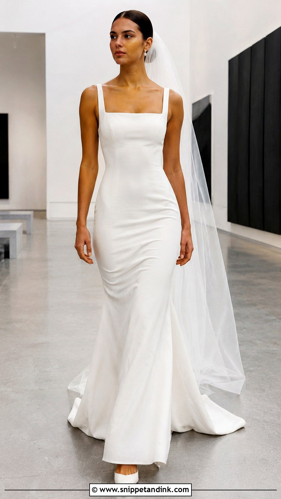 Crepe Fit and Flare Bridal Dress - Snippet and Ink - 20 Bridal Styles