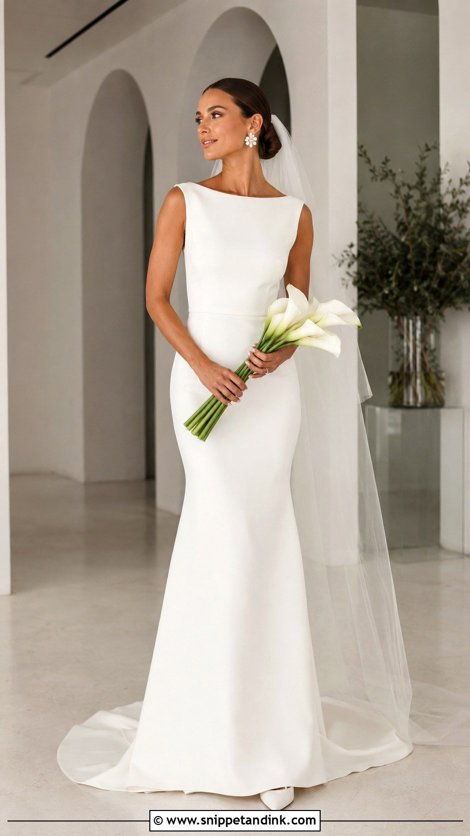 Crepe Fit and Flare Wedding Dress - Snippet and Ink - 20 Fit and Flare Wedding Dresses