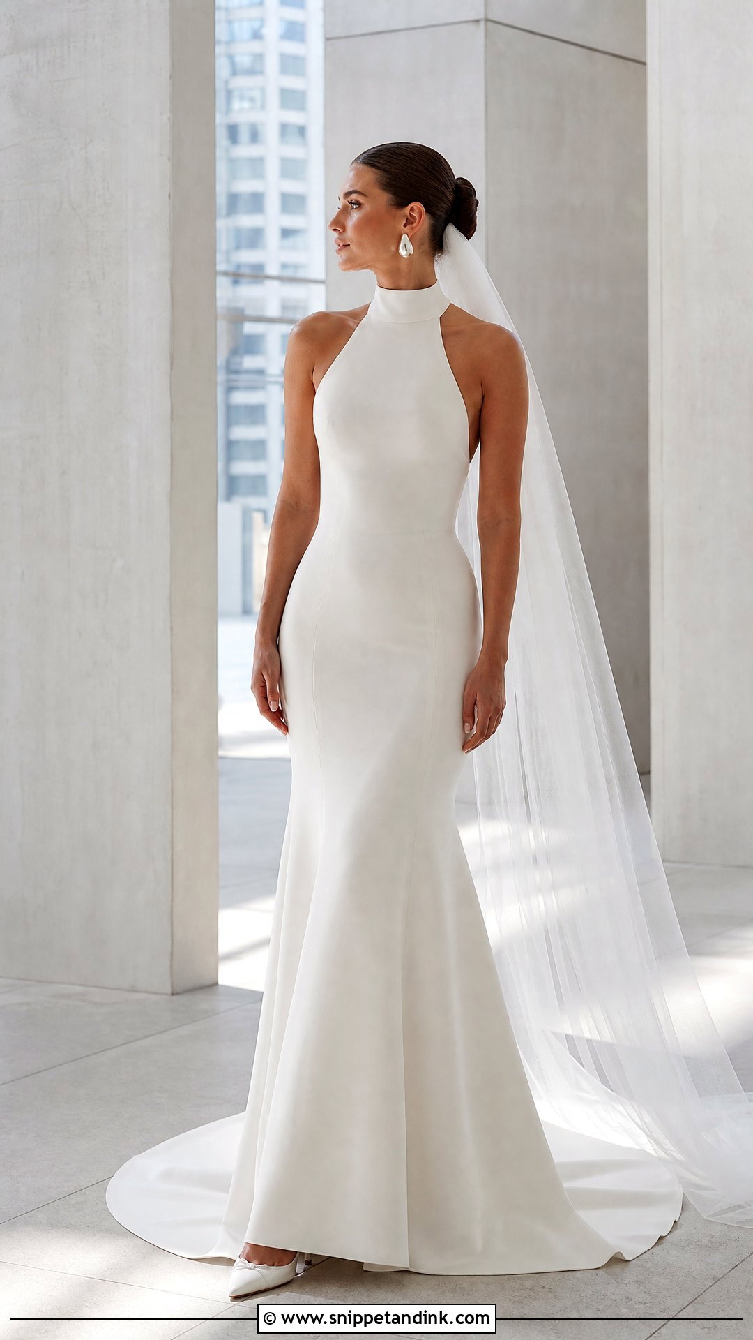 Crepe Halter Neck Wedding Gown - Snippet and Ink - 20 Halter Neck Wedding Gown Ideas