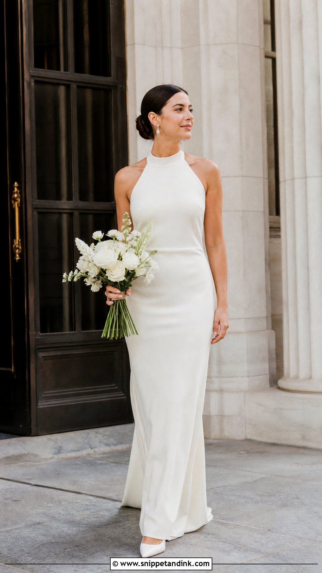 Crepe Halter Wedding Gown - Snippet and Ink - 25 Halter Wedding Gown Ideas