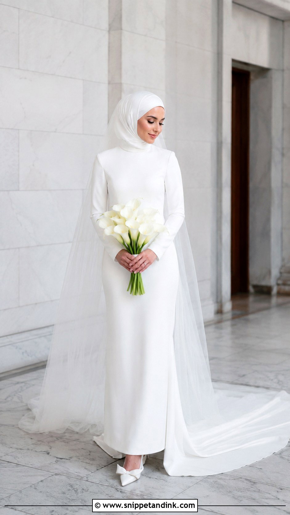 Crepe Hijab Wedding Dress - Snippet and Ink - 25 Elegant Hijab Wedding Dress Ideas