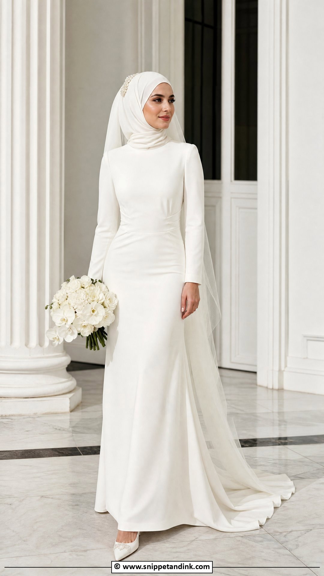 Crepe Hijab Wedding Dress - Snippet and Ink - 35 Hijab Wedding Dresses