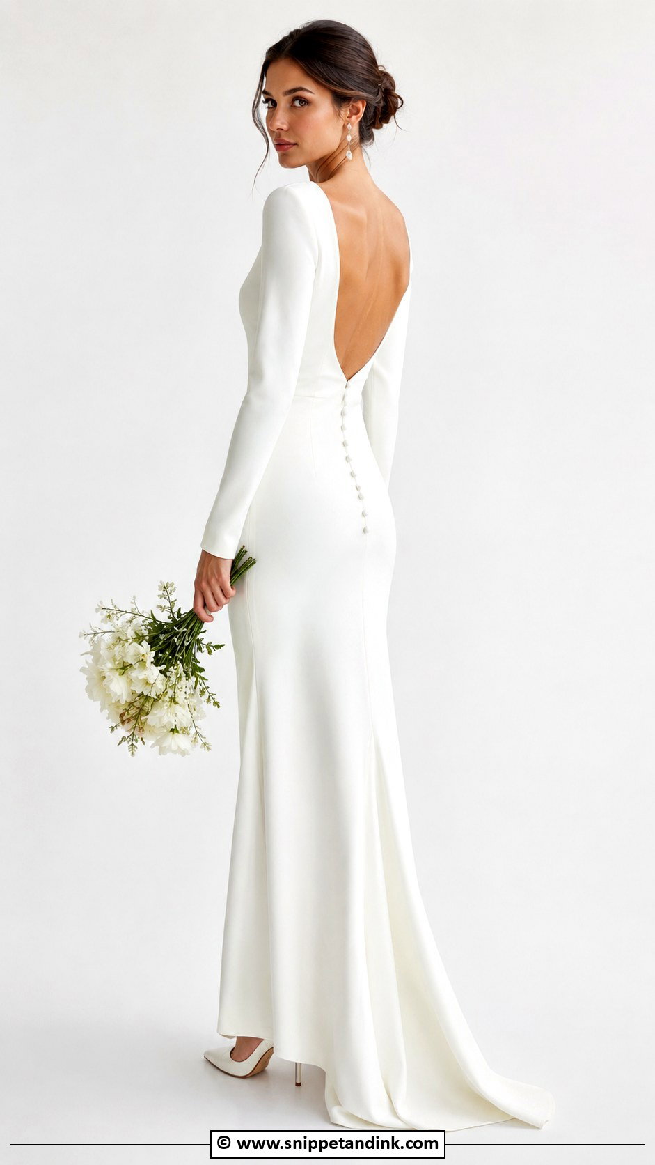 Crepe Long Sleeve Wedding Dress - Snippet and Ink - 25 Elegant Long Sleeve Wedding Dresses