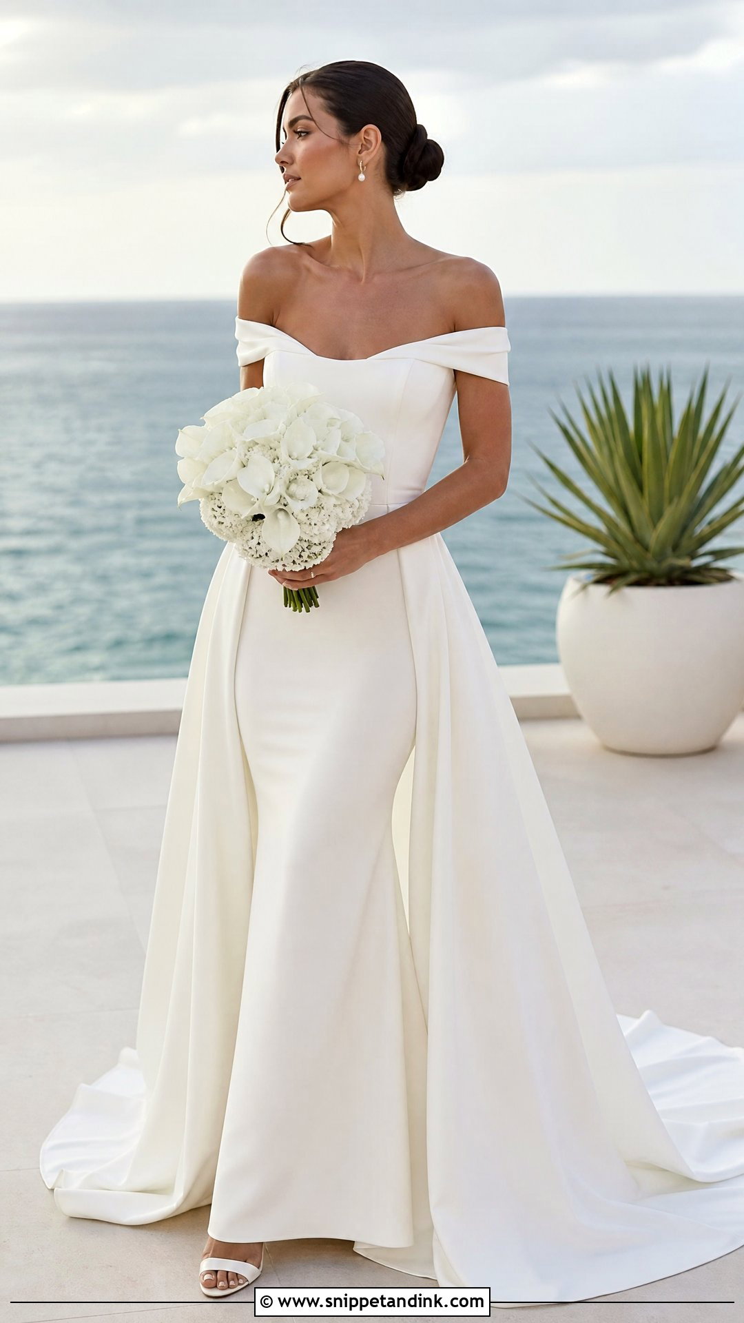 Crepe Mermaid Tropical Wedding Dress - Snippet and Ink - 20 Tropical Wedding Dresses