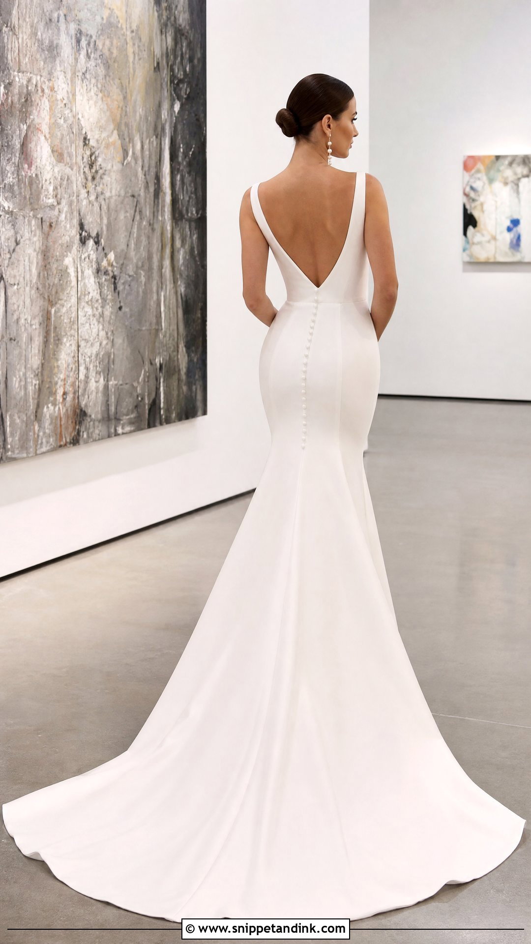 Crepe Mermaid V Back Wedding Dress - Snippet and Ink - 20 V Back Wedding Dress Ideas