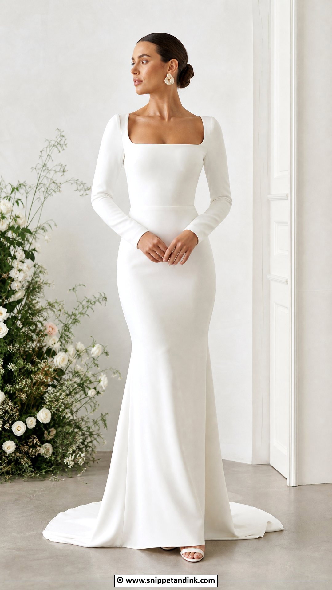 Crepe Mermaid Wedding Dress - Snippet and Ink - 35 Mermaid Wedding Dress Ideas