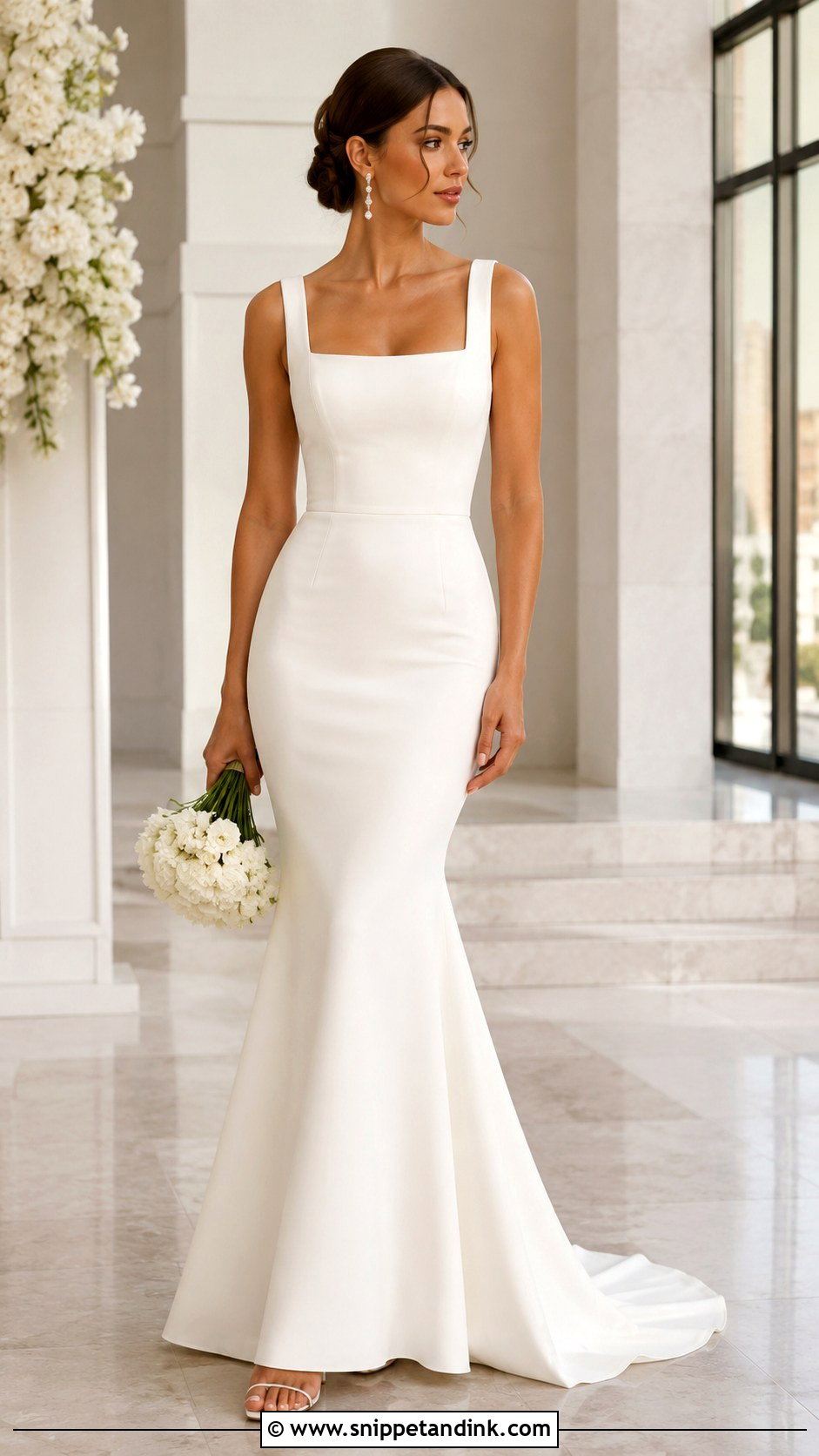 Crepe Mermaid Wedding Dress - Snippet and Ink - 25 Mermaid Style Wedding Dresses
