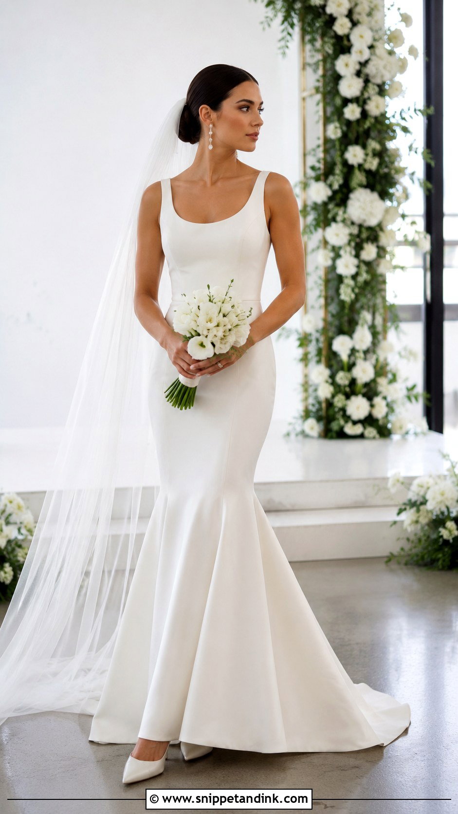Crepe Mermaid Wedding Dress - Snippet and Ink - 20 Simple Chic Wedding Dress Ideas