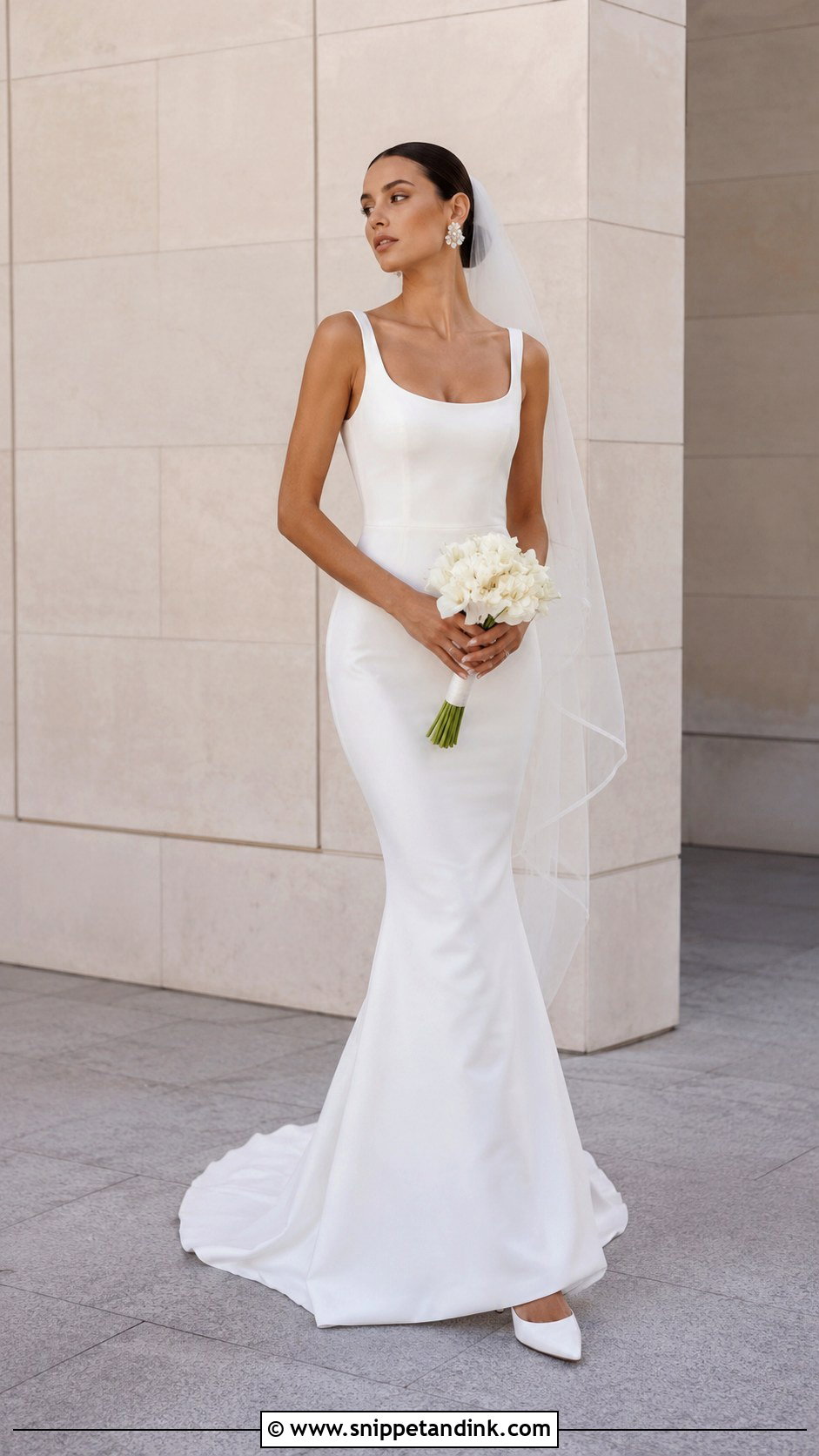Crepe Mermaid Wedding Dress - Snippet and Ink - 25 Mermaid Style Wedding Dress Ideas