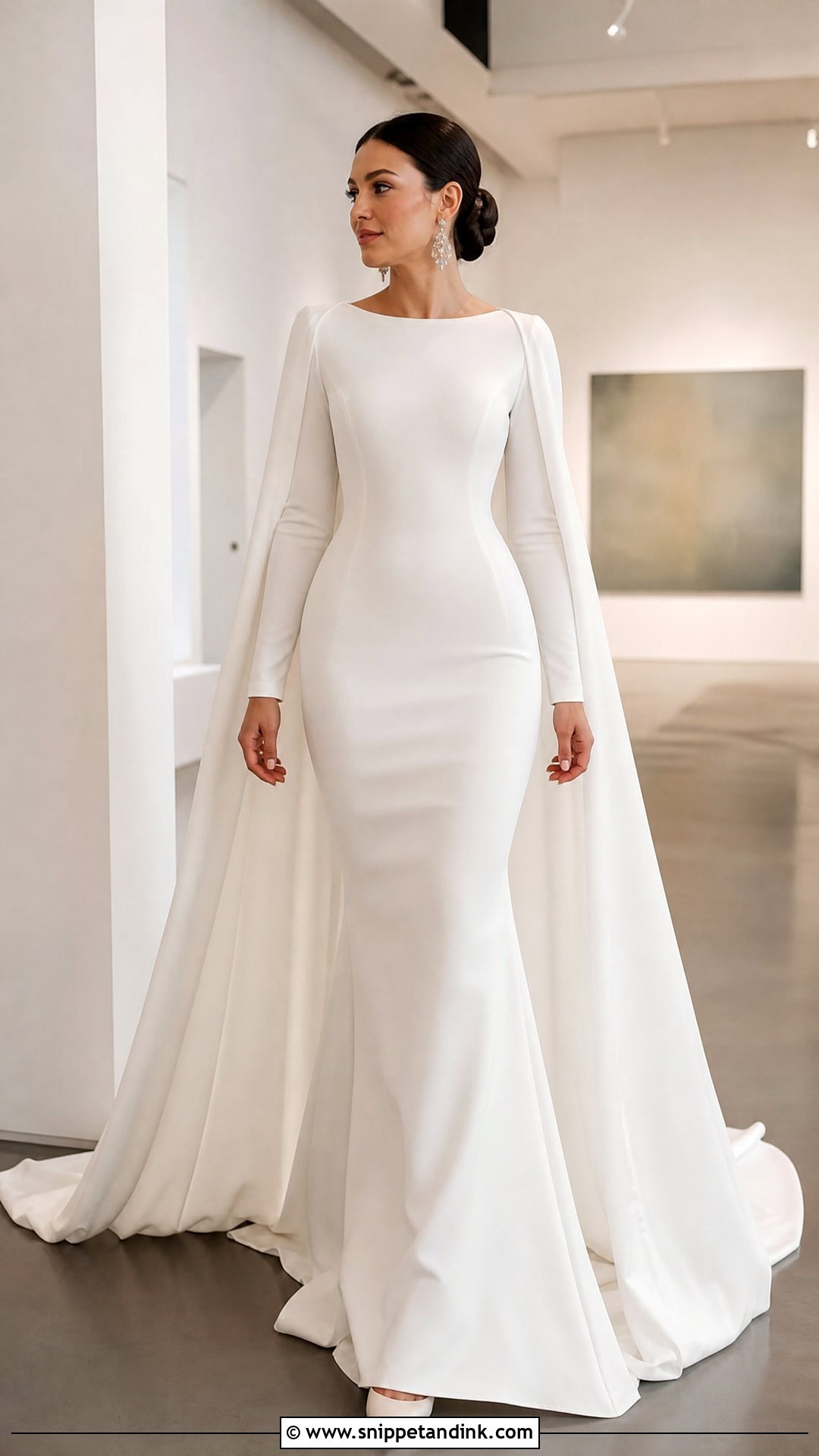 Crepe Mermaid Winter Wedding Dress - Snippet and Ink - 20 Wedding Dress for Winter Ideas