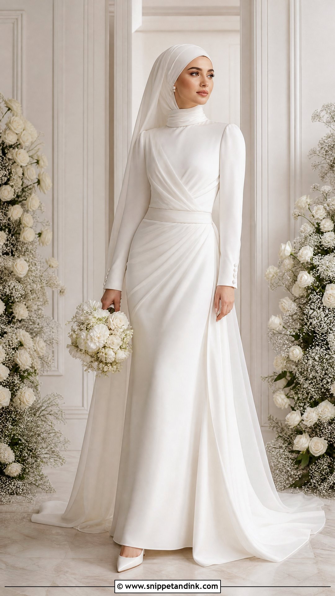 Crepe Modest Hijab Wedding Dress - Snippet and Ink - 25 Modest Wedding Dresses Hijab