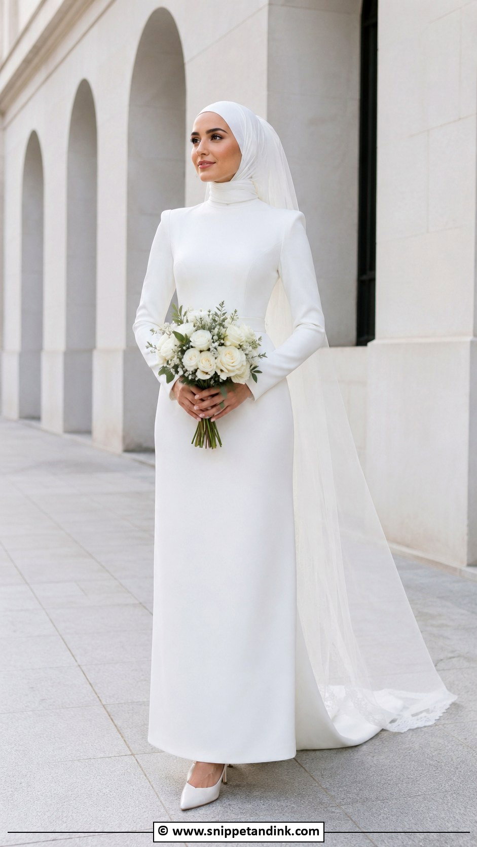 Crepe Muslimah Wedding Dress - Snippet and Ink - 30 Muslimah Wedding Dress Ideas