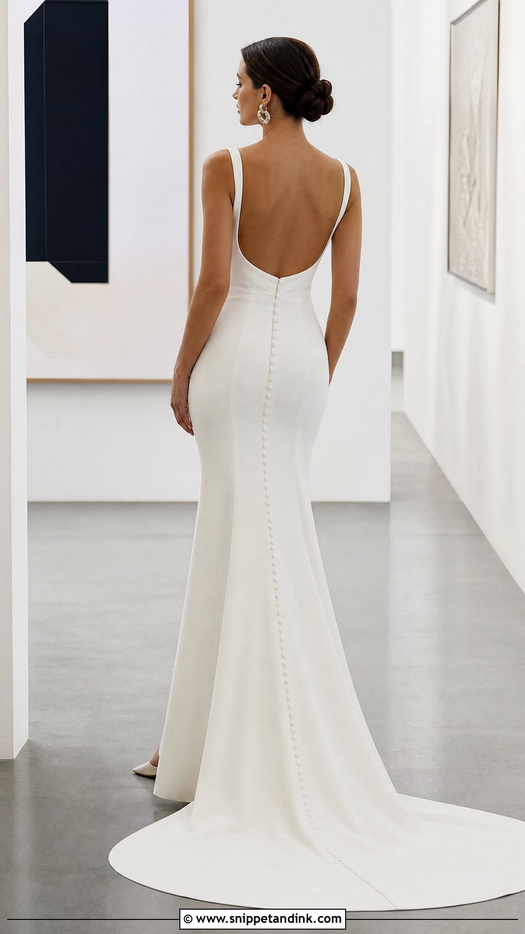 Crepe Open Back Mermaid Wedding Dress - Snippet and Ink - 20 Open Back Mermaid Wedding Dress Ideas