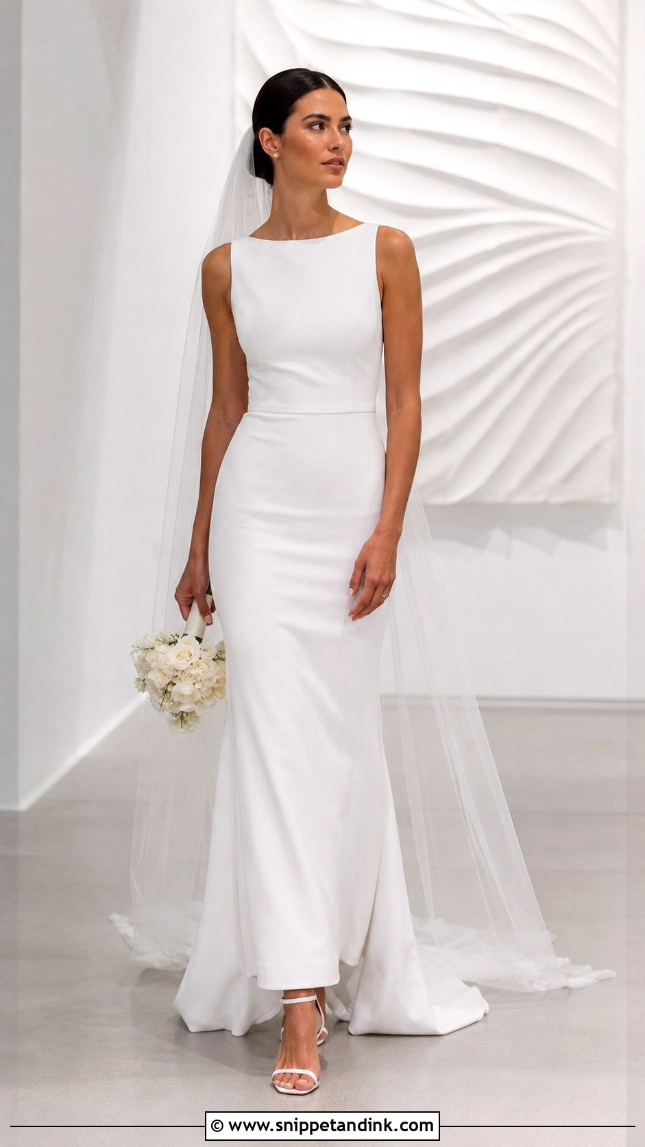 Crepe Sheath Bridal Dress - Snippet and Ink - 20 Simple Bridal Dresses