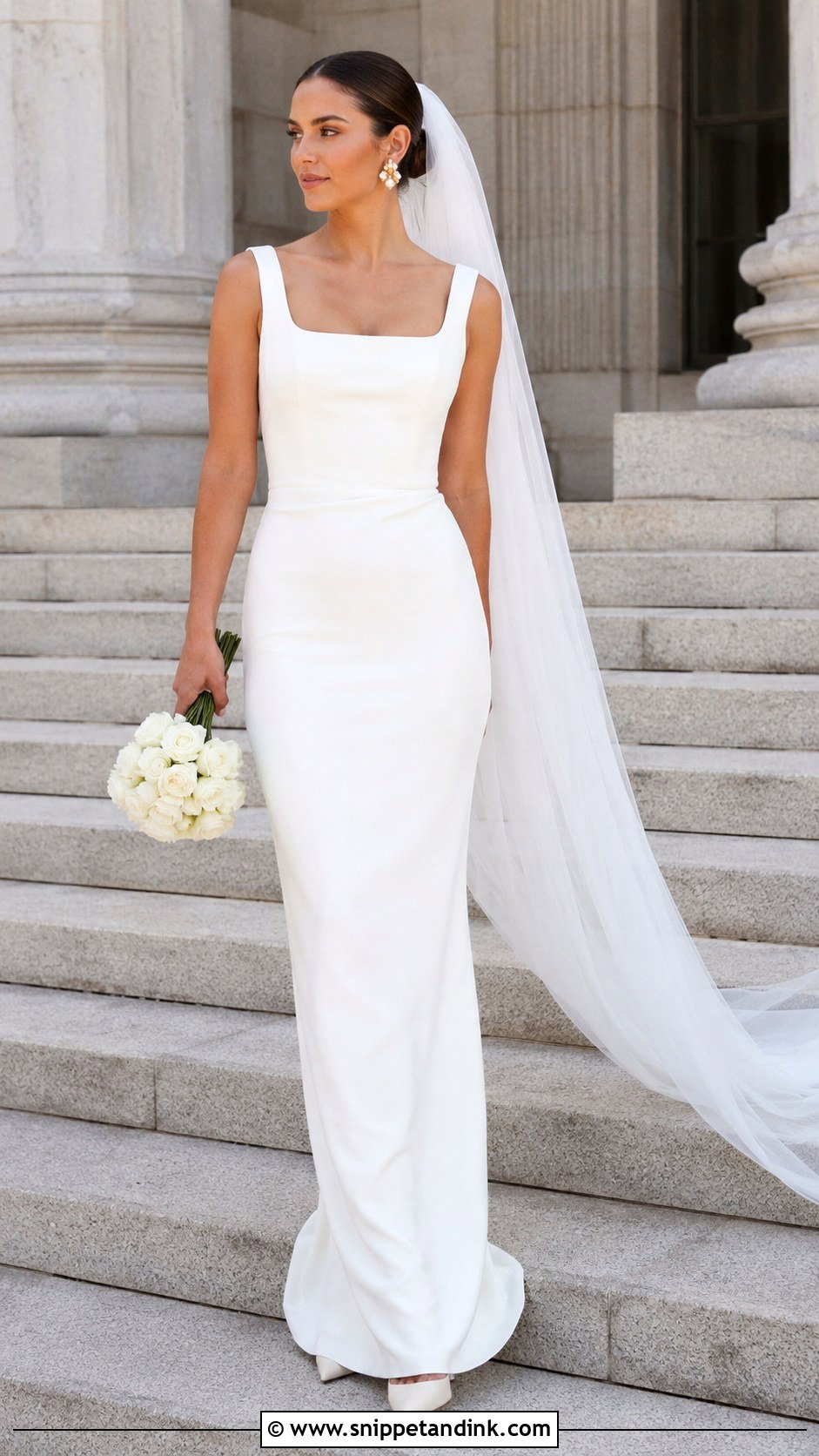 Crepe Sheath Gown For Wedding - Snippet and Ink - 25 Gowns for Wedding