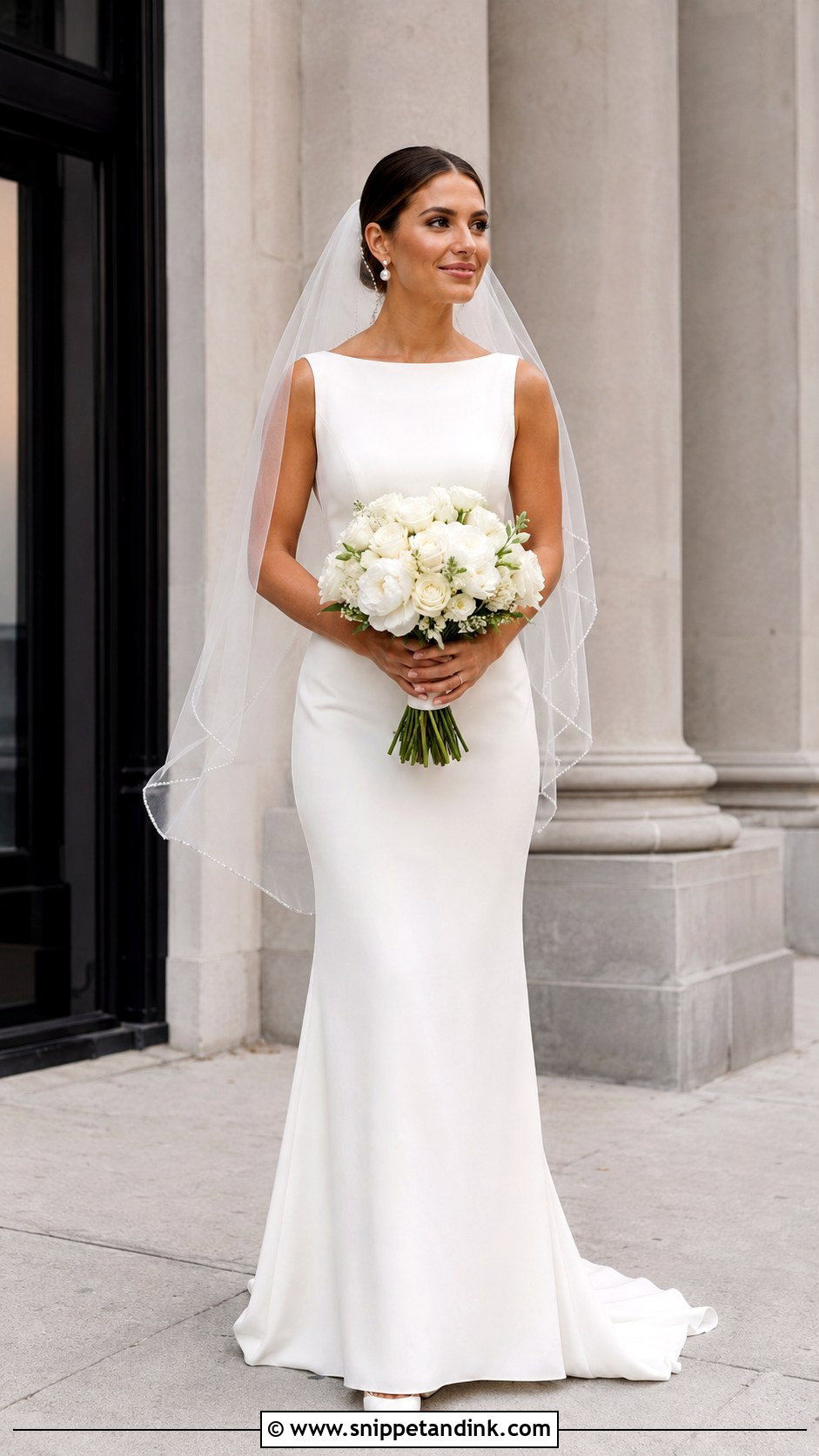 Crepe Sheath Wedding Dress - Snippet and Ink - 25 Simple Classic Wedding Dress Ideas