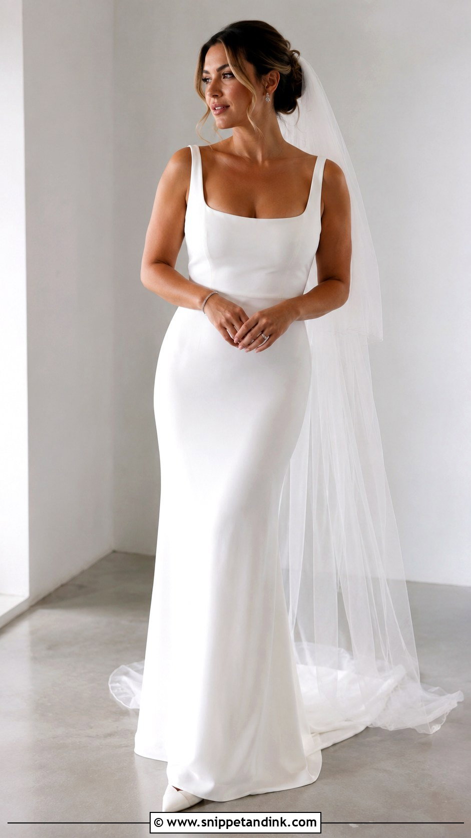Crepe Sheath Wedding Dress - Snippet and Ink - 25 Wedding Dress for Big Bust Ideas