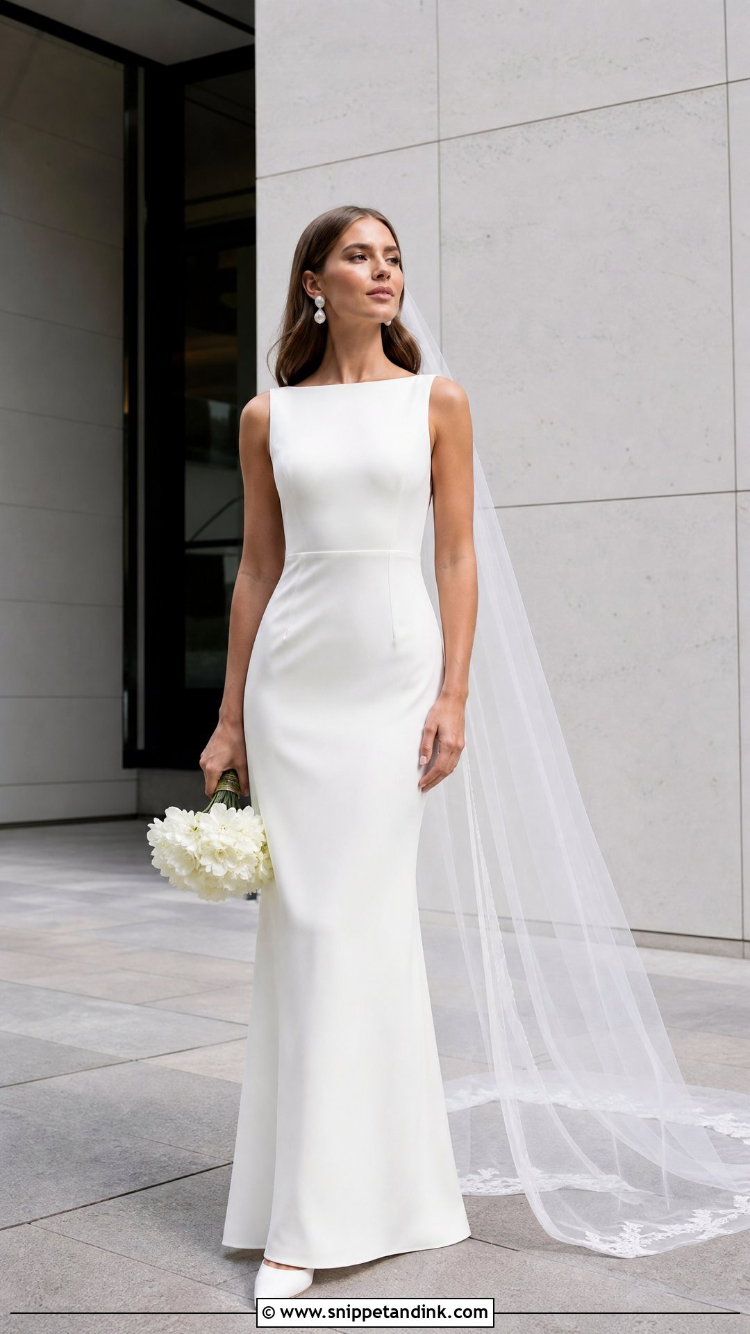 Crepe Sheath Wedding Dress - Snippet and Ink - 25 Wedding Dresses Inspiration