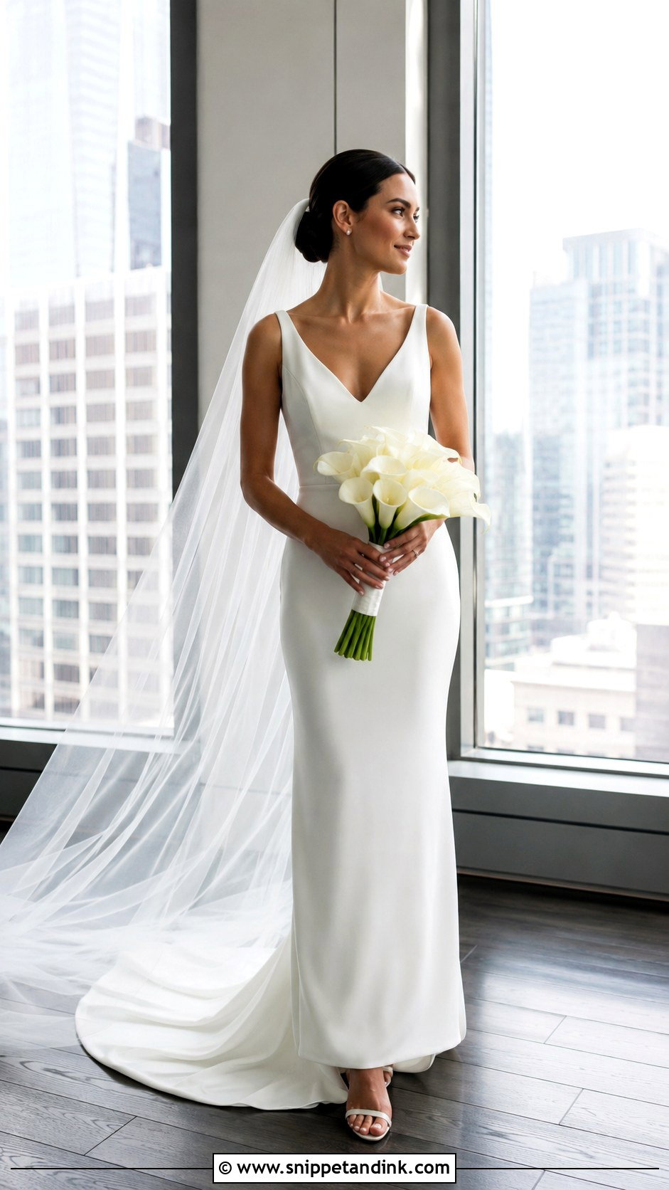 Crepe Sheath Wedding Dress - Snippet and Ink - 20 Elegant Plain Wedding Dress Ideas