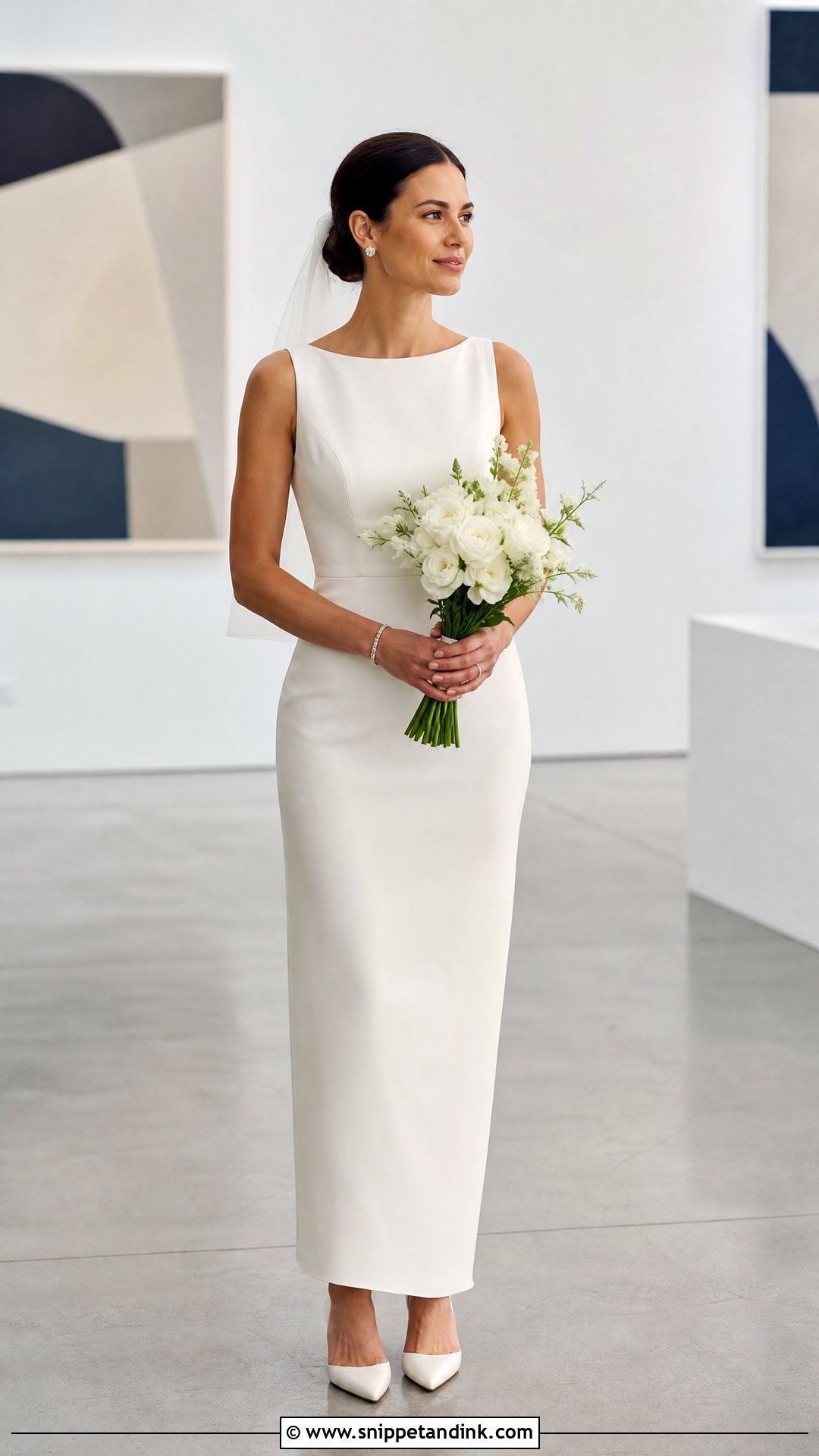 Crepe Sheath Wedding Dress - Snippet and Ink - 20 Simple Intimate Wedding Dress Ideas