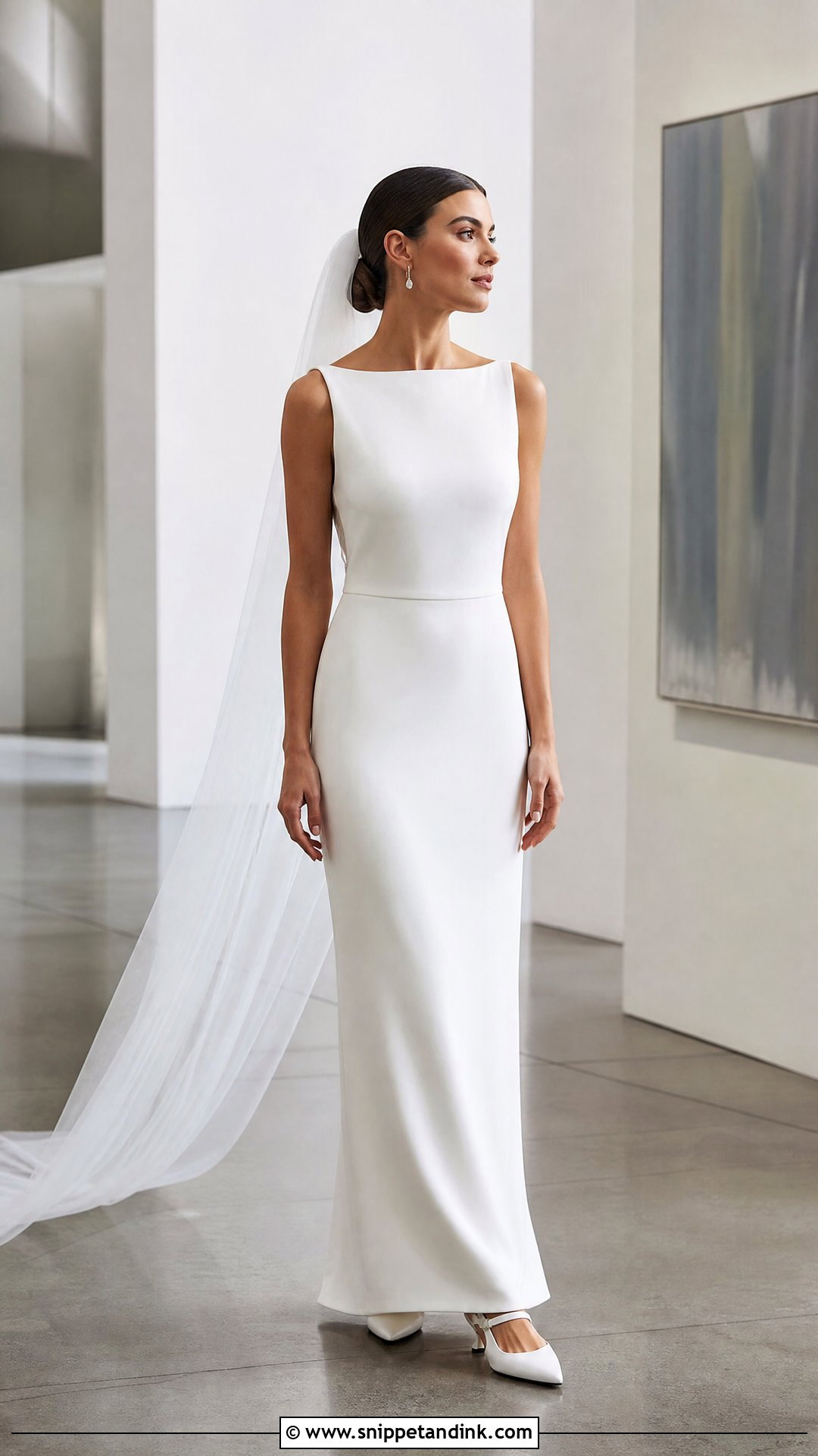 Crepe Sheath Wedding Dress - Snippet and Ink - 20 Simple Plain Wedding Dress Ideas