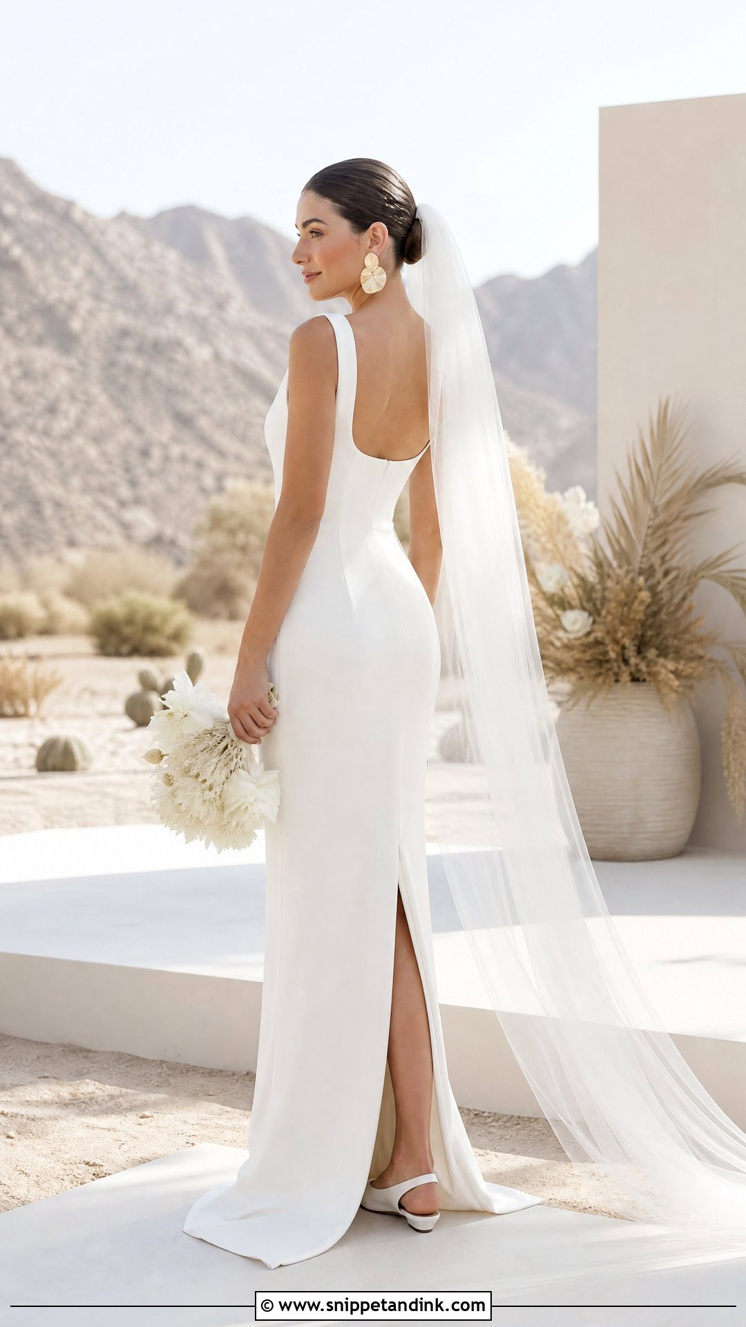 Crepe Sheath Wedding Dress - Snippet and Ink - 20 Wedding Dress for Outdoor Wedding Ideas