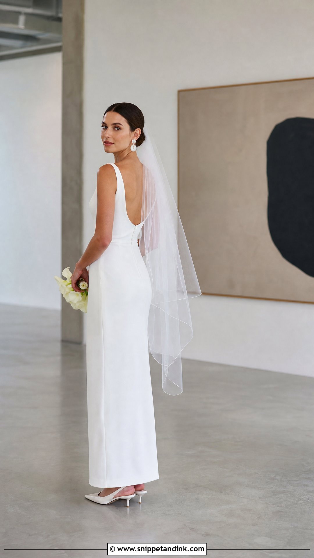 Crepe Sheath Wedding Dress - Snippet and Ink - 20 Wedding Dress Without Train Ideas
