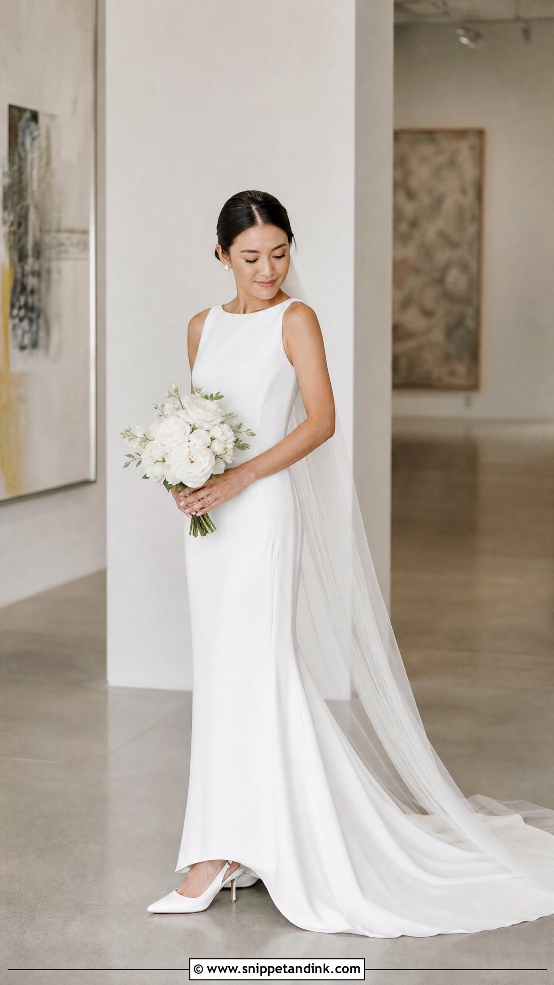 Crepe Sheath Wedding Dress - Snippet and Ink - 20 Wedding Dresses for Petite Brides