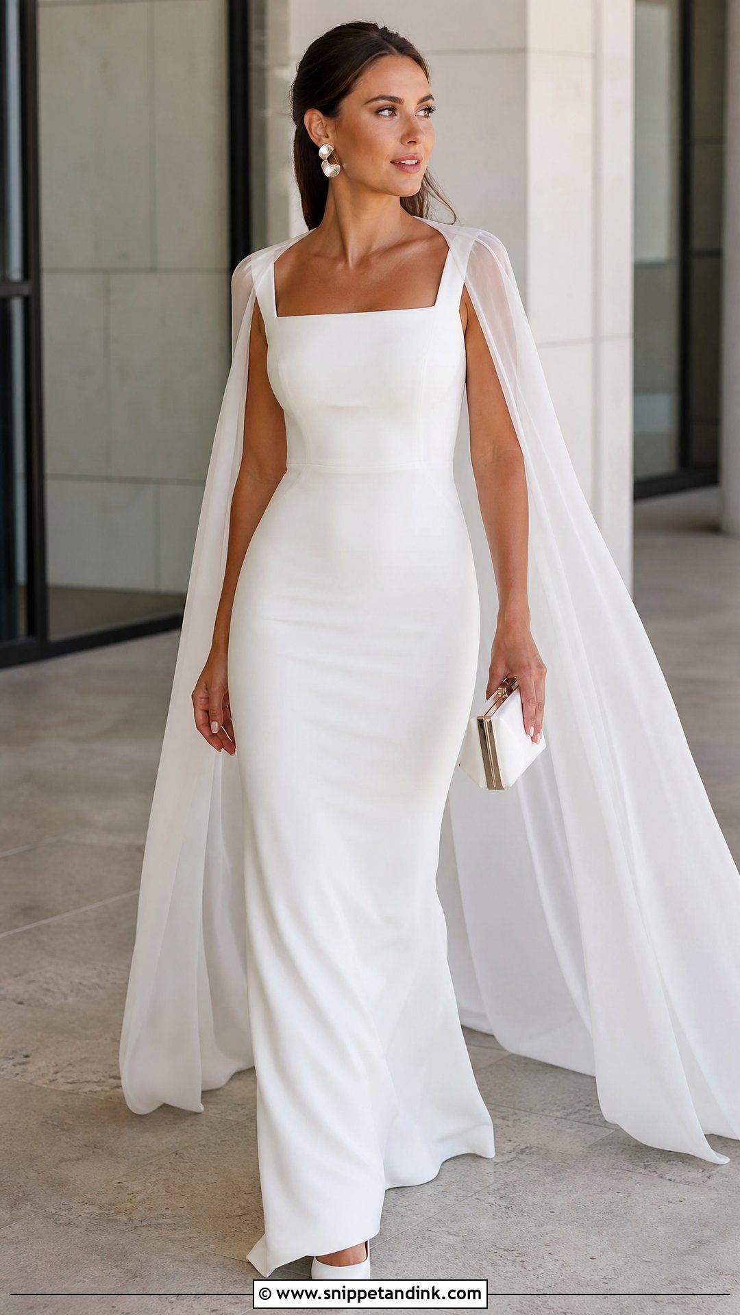 Crepe Sheath Wedding Dress - Snippet and Ink - 20 Wedding Dresses for Second Marriage