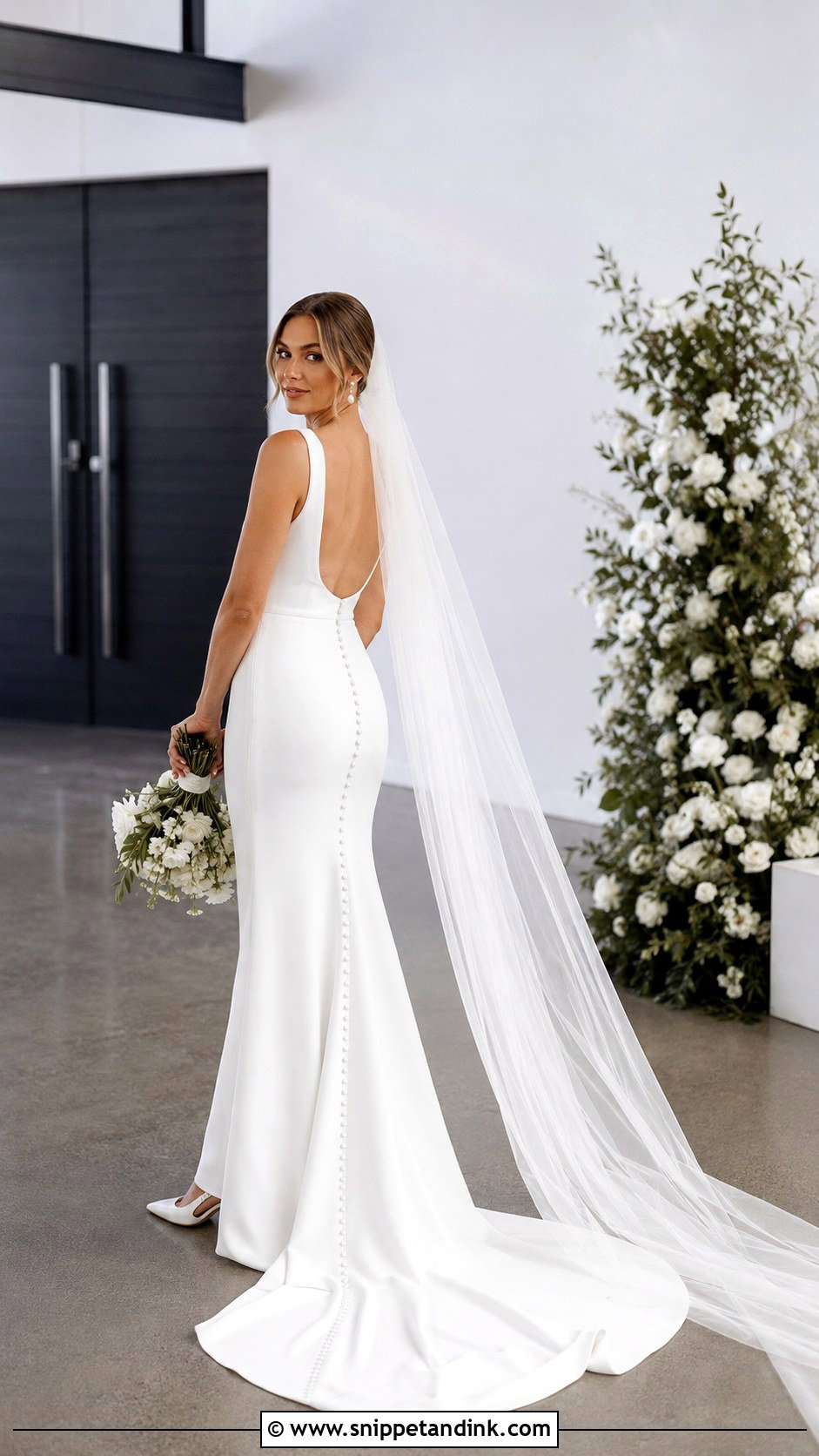 Crepe Sheath Wedding Dress - Snippet and Ink - 20 Lightweight Wedding Dress Ideas