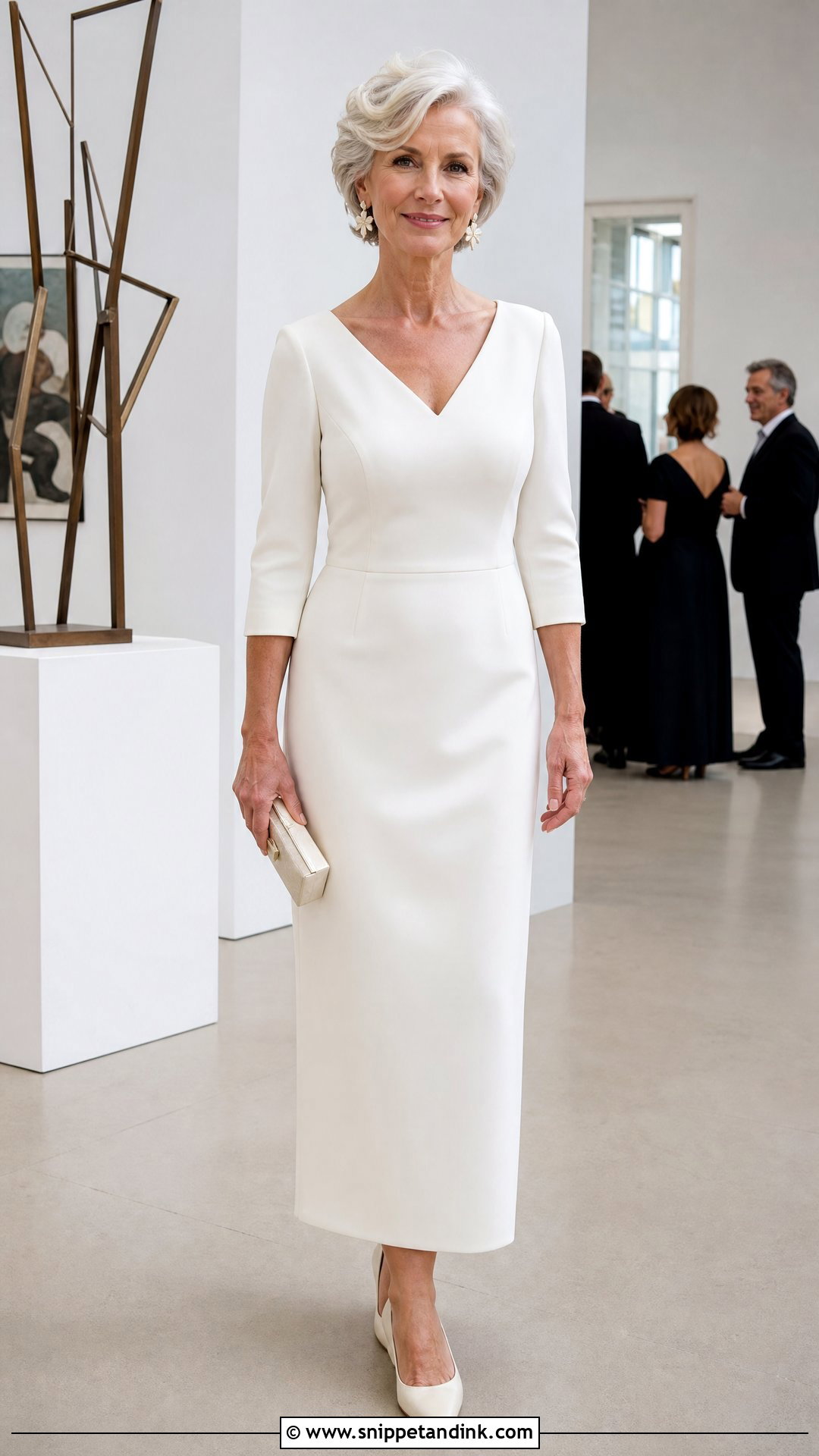 Crepe Sheath Wedding Dress - Snippet and Ink - 20 Older Women Wedding Dresses