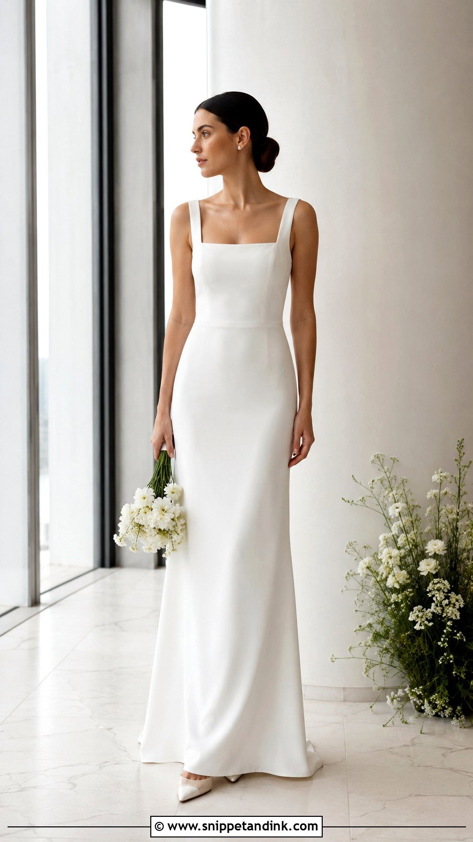 Crepe Sheath Wedding Dress - Snippet and Ink - 25 Form Fitting Wedding Dress Ideas