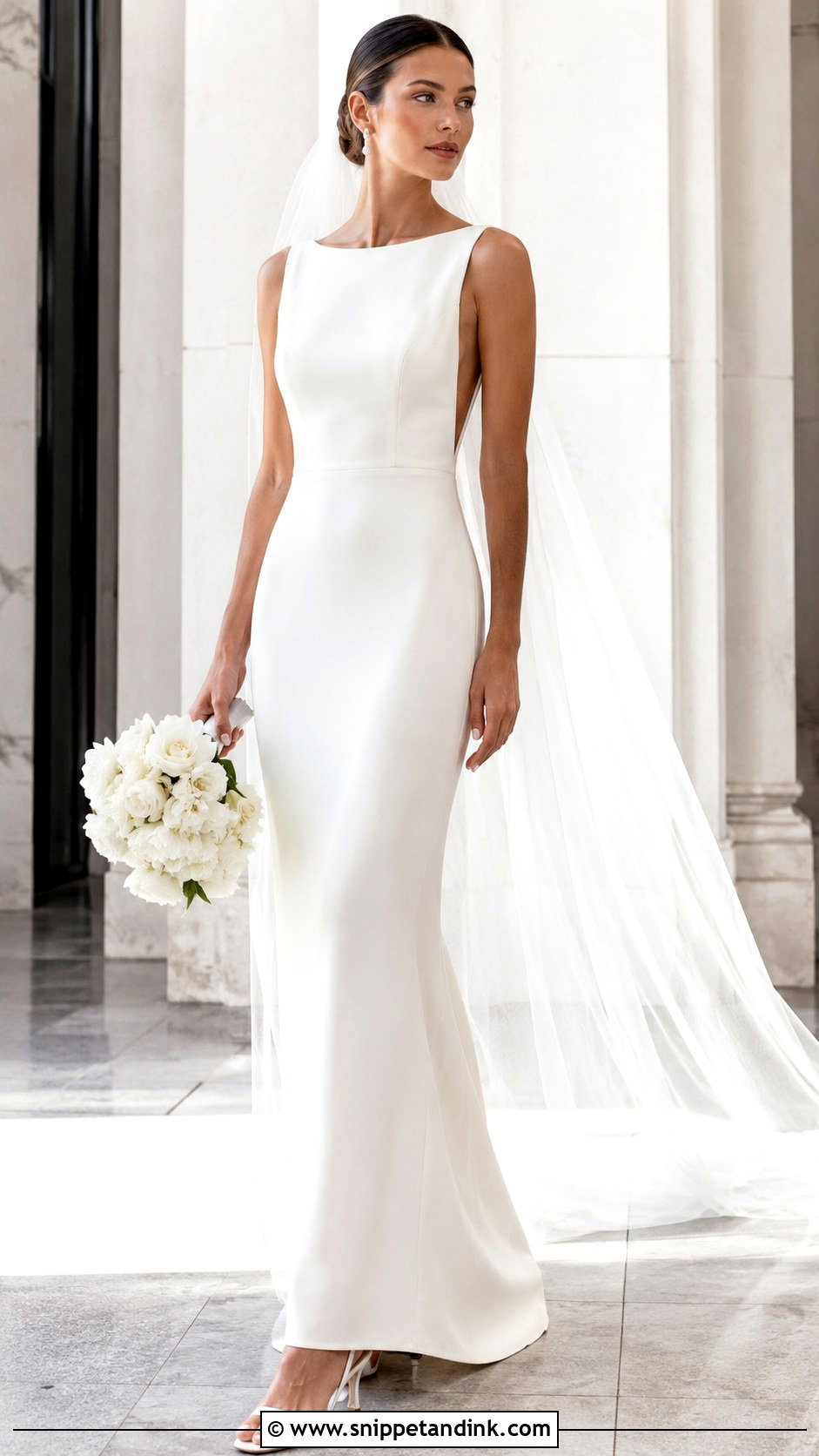 Crepe Sheath Wedding Dress - Snippet and Ink - 25 Classy Elegant Wedding Dresses