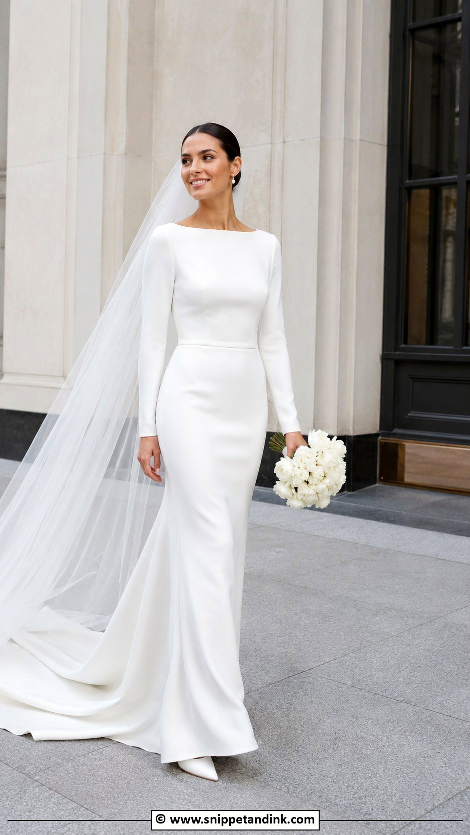 Crepe Sheath Wedding Dress - Snippet and Ink - 30 Classy Timeless Wedding Dress Ideas
