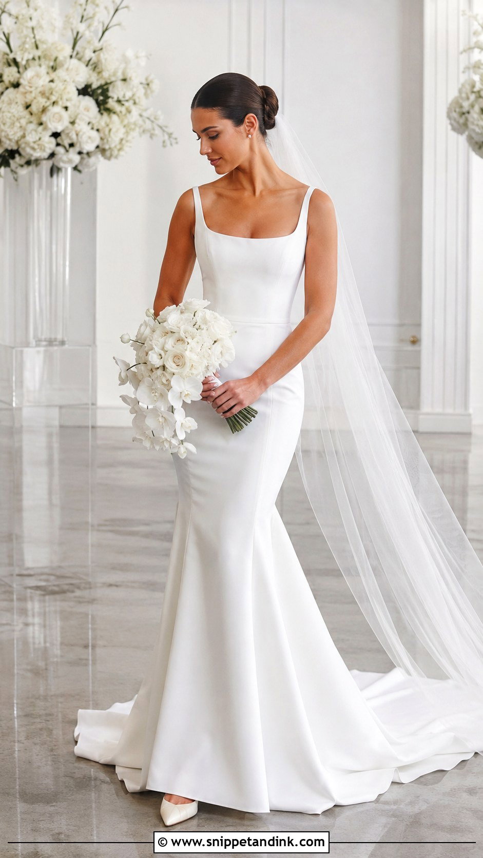 Crepe Siren Wedding Dress - Snippet and Ink - 30 Siren Wedding Dress Ideas