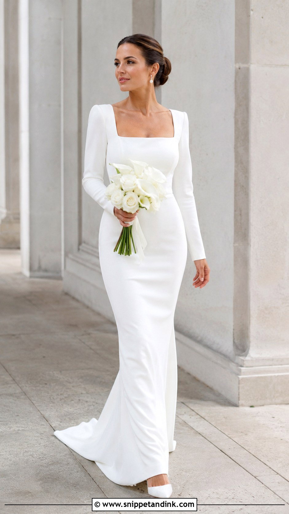 Crepe Sleeve Wedding Dress - Snippet and Ink - 30 Wedding Dresses Sleeves