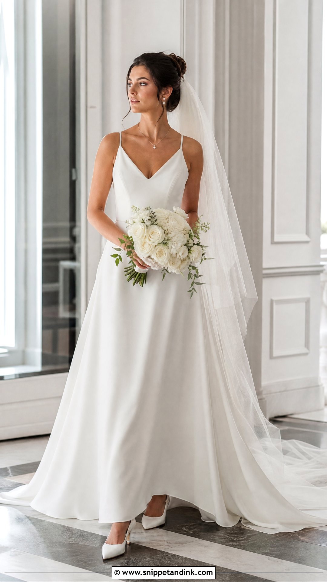 Crepe Spaghetti Strap A Line Wedding Dress - Snippet and Ink - 20 Simple Spaghetti Strap Wedding Dress Ideas