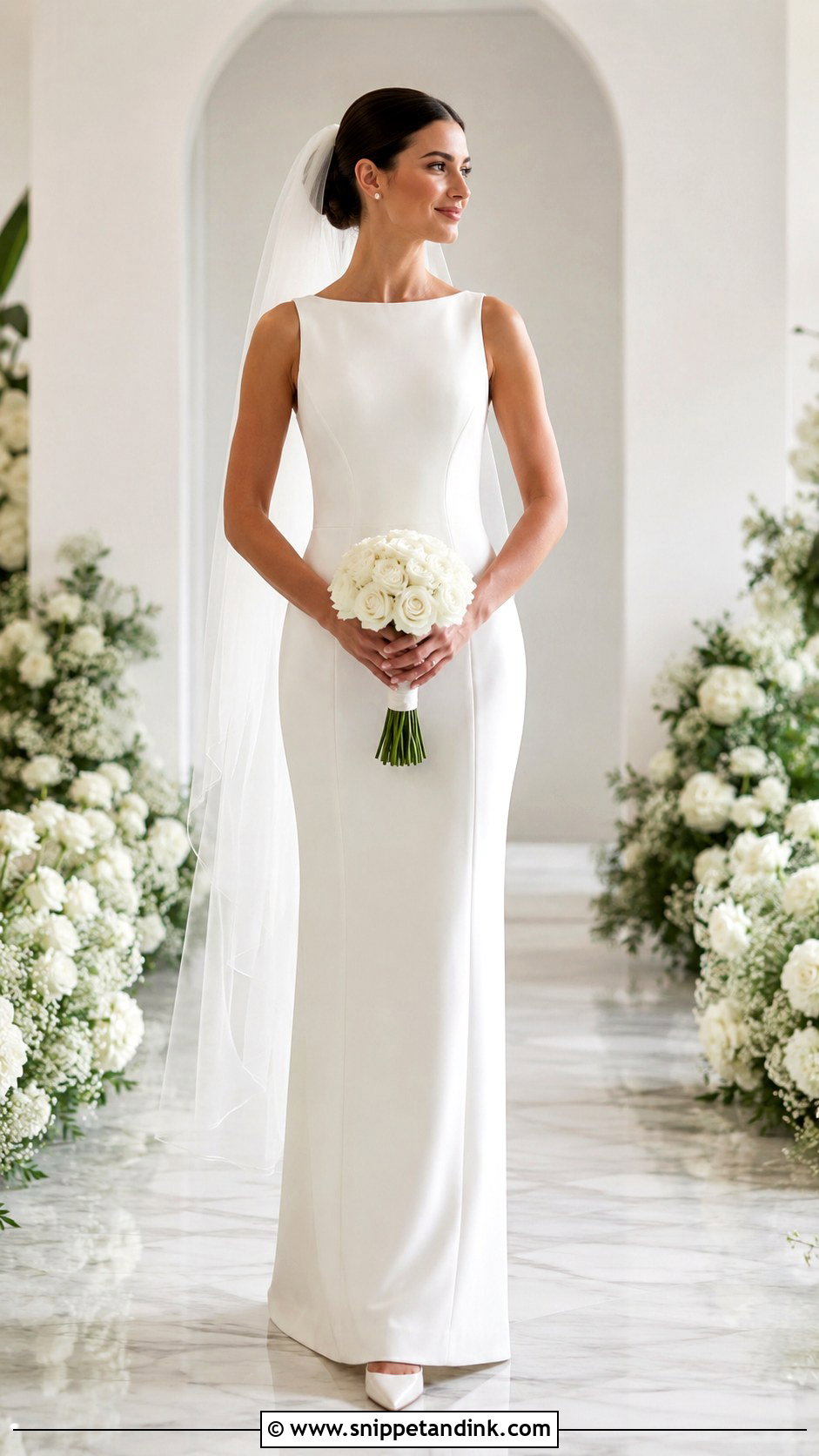 Crepe Straight Wedding Dress - Snippet and Ink - 25 Straight Wedding Dress Ideas
