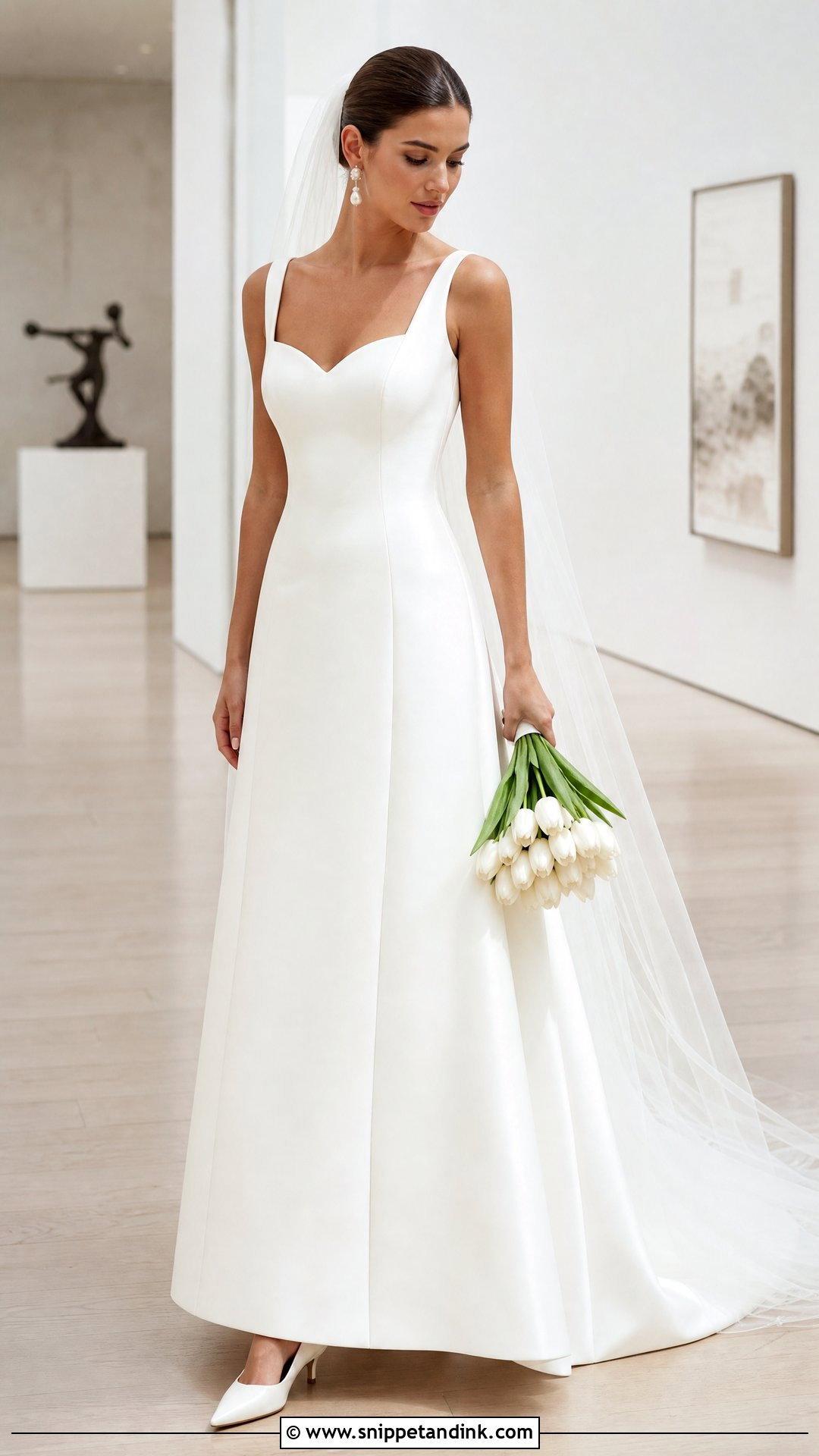 Crepe Sweetheart Neckline A Line Wedding Dress - Snippet and Ink - 20 Sweet Heart Neckline Wedding Dress Aline Ideas