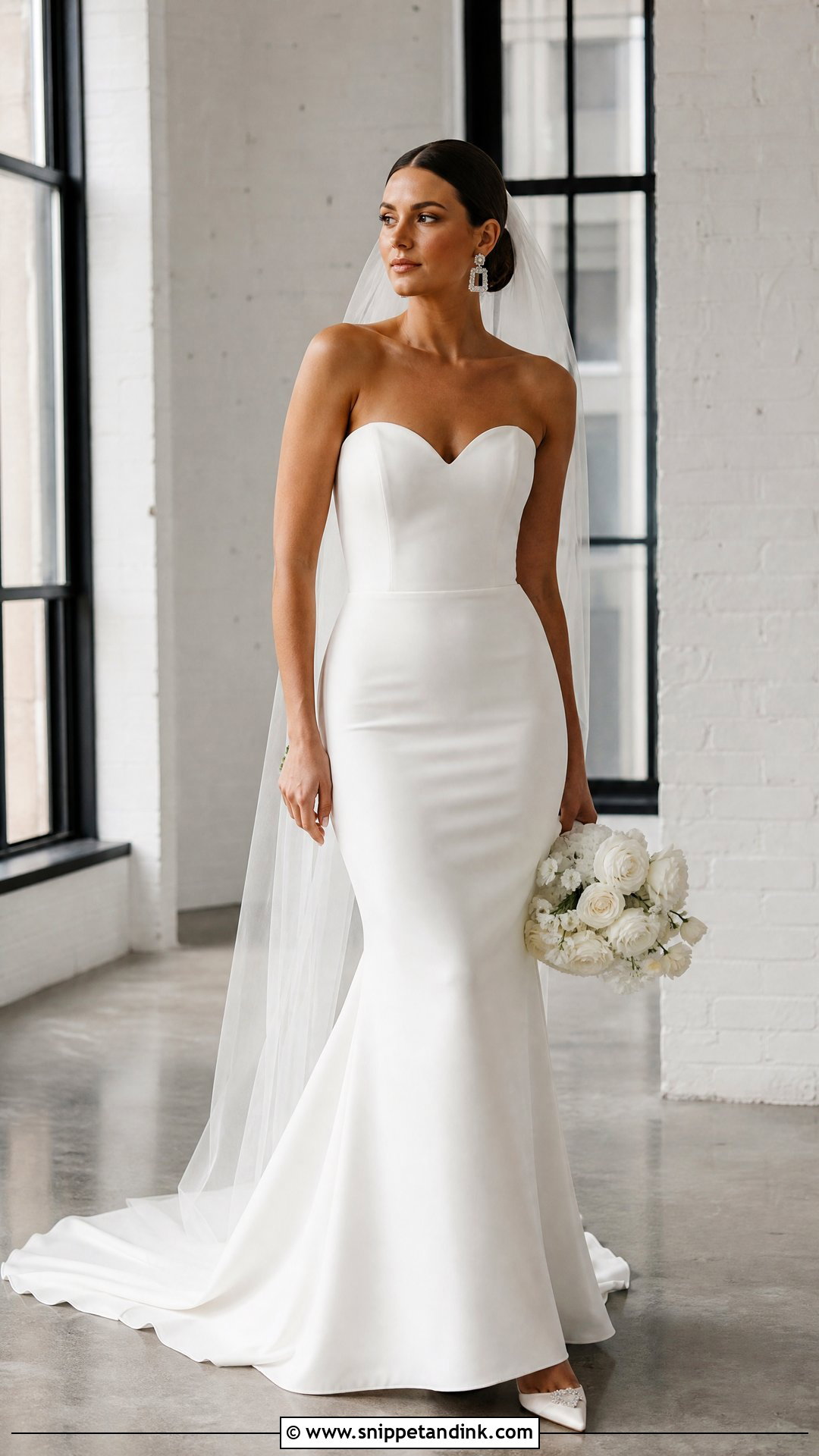 Crepe Sweetheart Wedding Dress - Snippet and Ink - 20 Sweetheart Neck Wedding Dress Ideas