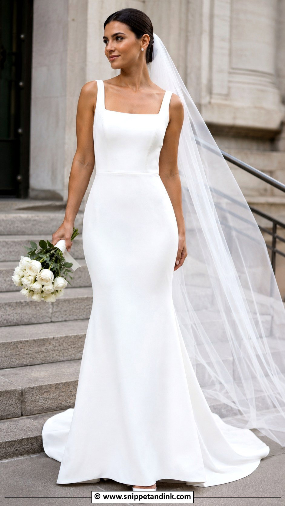 Crepe Trumpet Wedding Dress - Snippet and Ink - 30 Trumpet Wedding Dress Ideas