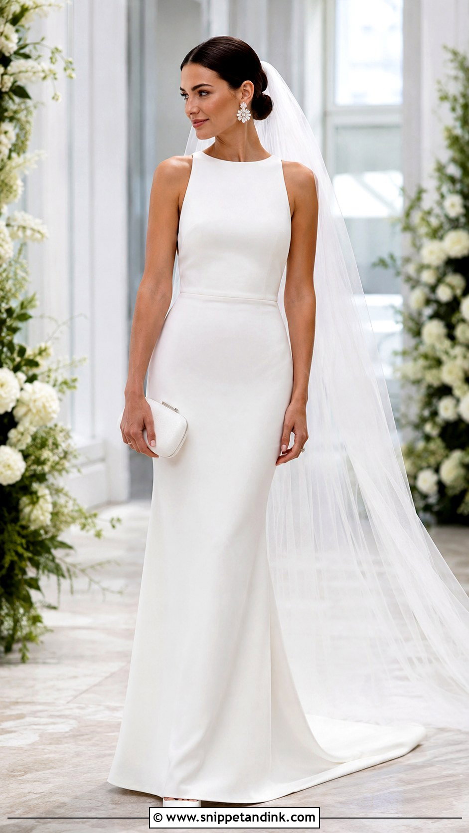 Crepe Wedding Dress Outfit - Snippet and Ink - 25 Wedding Outfits for Bride