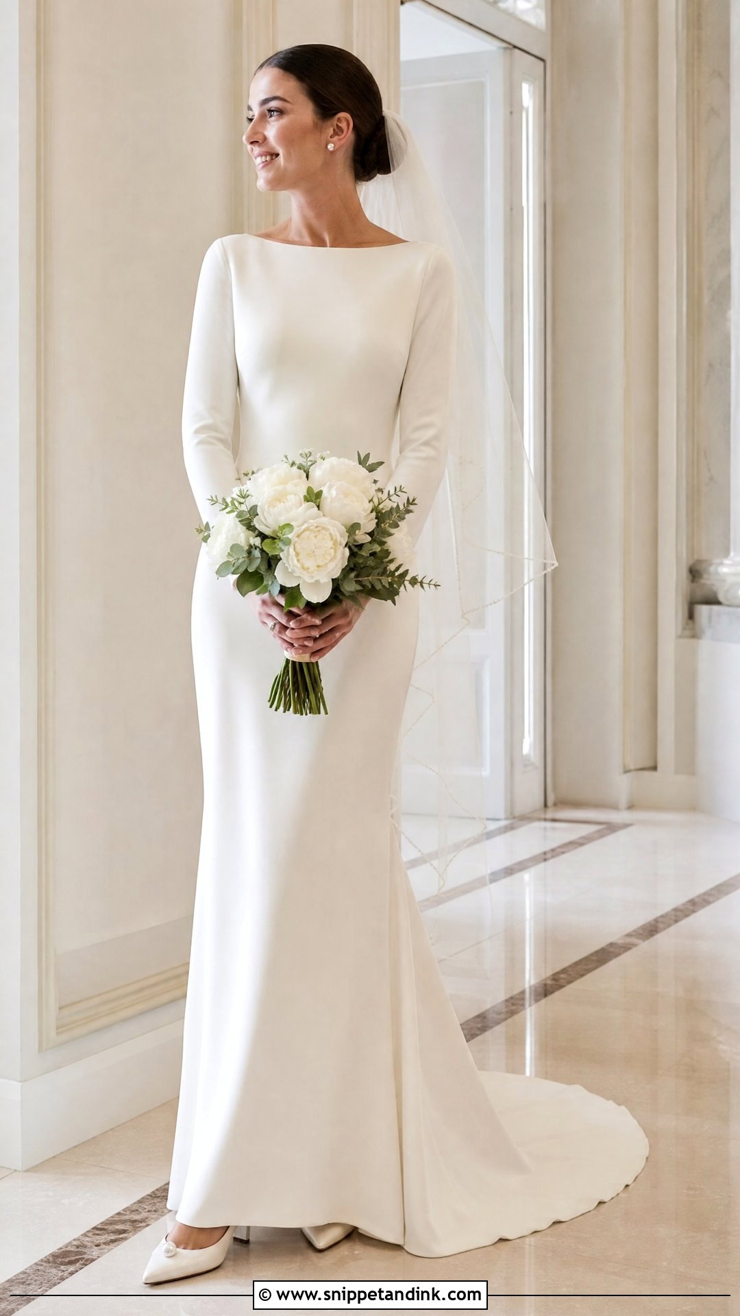 Crepe Wedding Dress With Bateau Neck - Snippet and Ink - 25 Crepe Wedding Dress Ideas