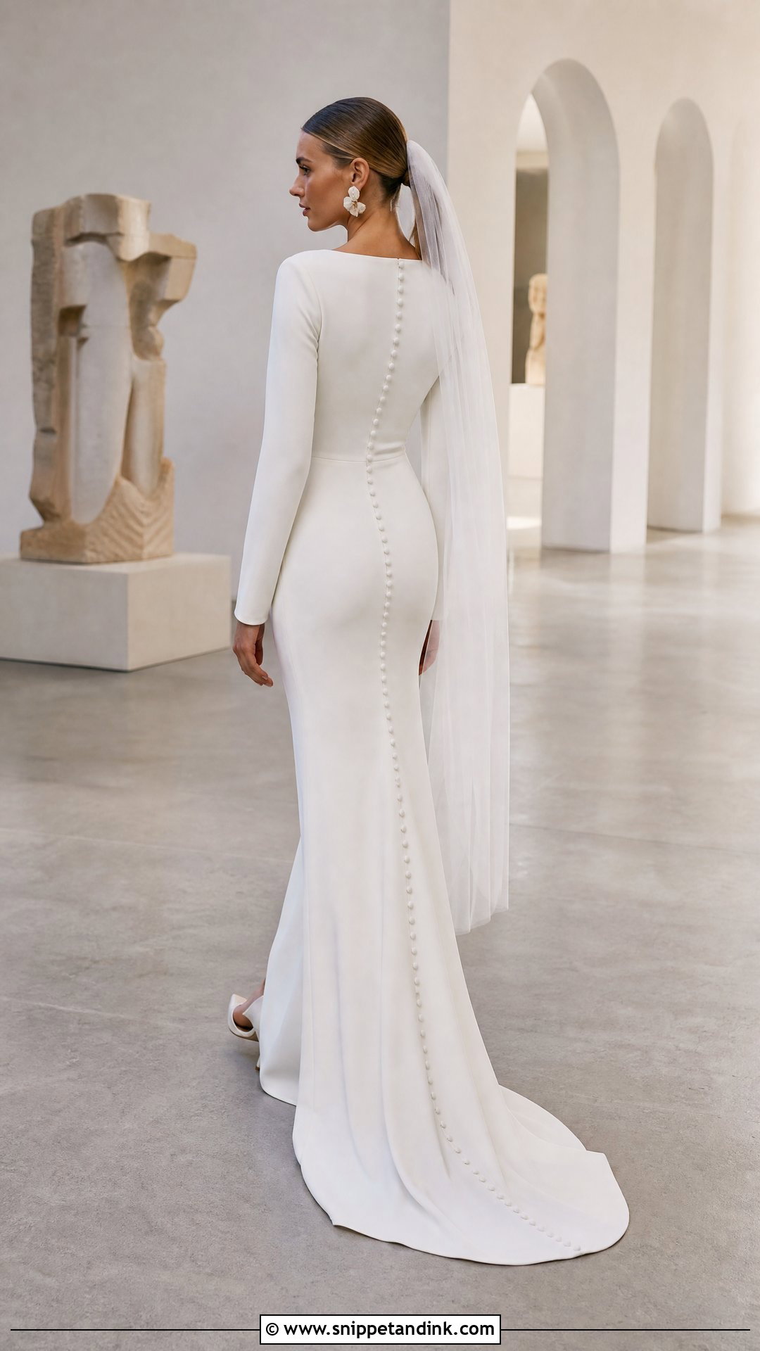 Crepe Wedding Dress With Buttons Down the Back - Snippet and Ink - 20 Wedding Dress with Buttons Down the Back Ideas
