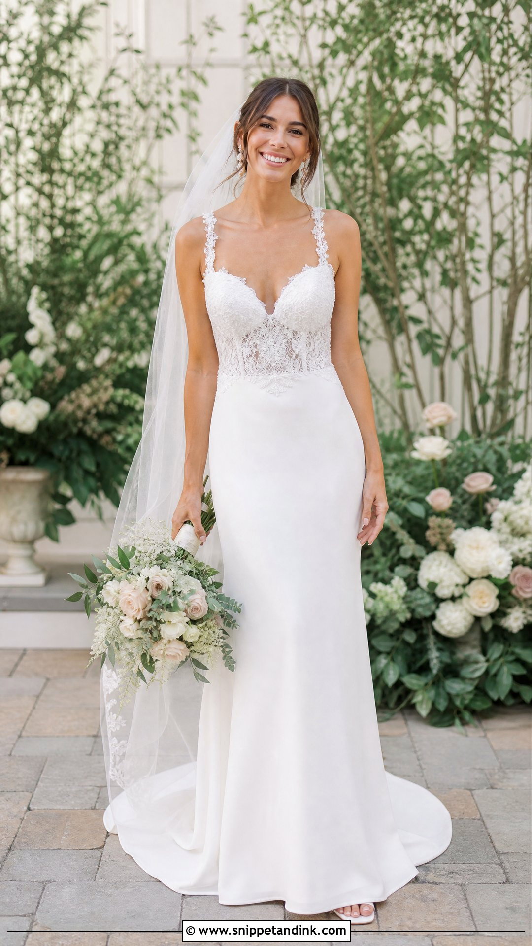 Crepe Wedding Dress With Lace - Snippet and Ink - 25 Crepe Wedding Dress Ideas