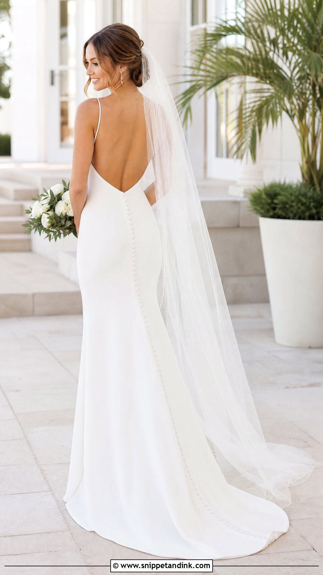 Crepe Wedding Dress With Open Back - Snippet and Ink - 25 Crepe Wedding Dress Ideas