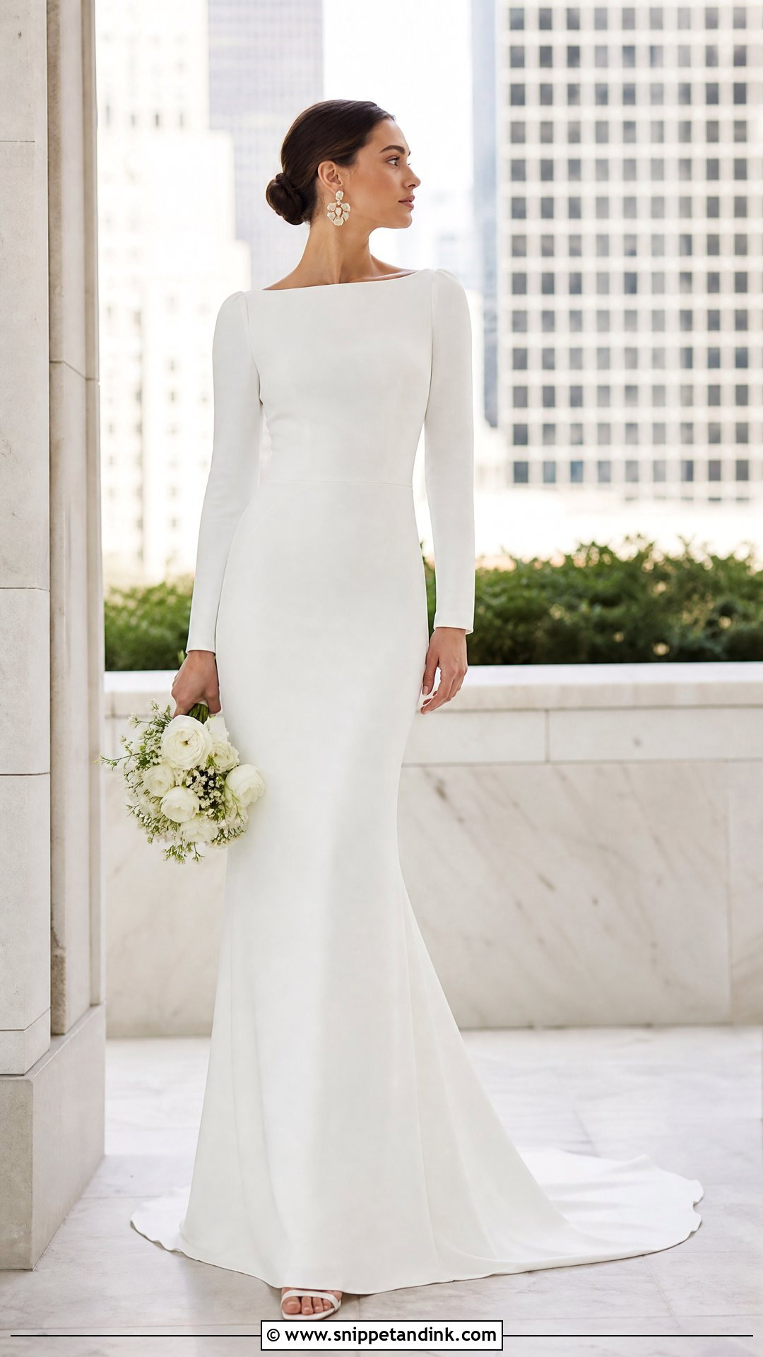 Crepe Wedding Dress With Sleeves - Snippet and Ink - 25 Elegant Wedding Dress with Sleeves